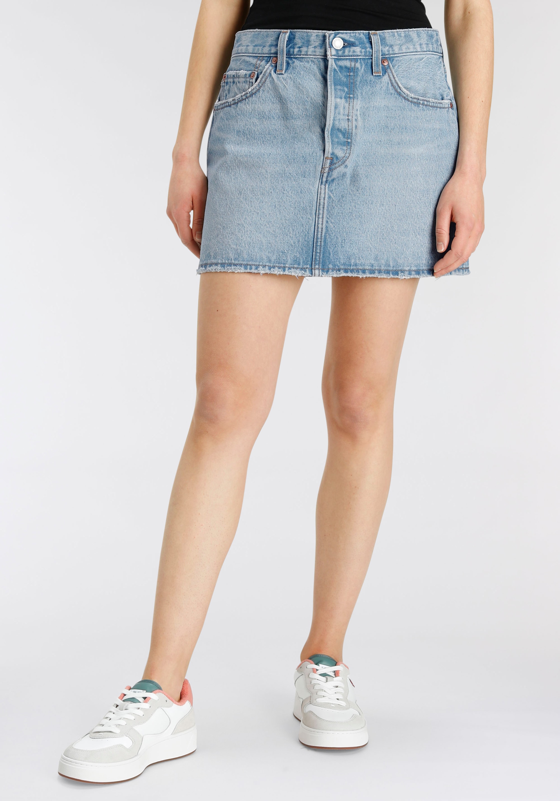 Jeansrock »ICON SKIRT«, mit Used-Effekten und ausgefransten Kanten