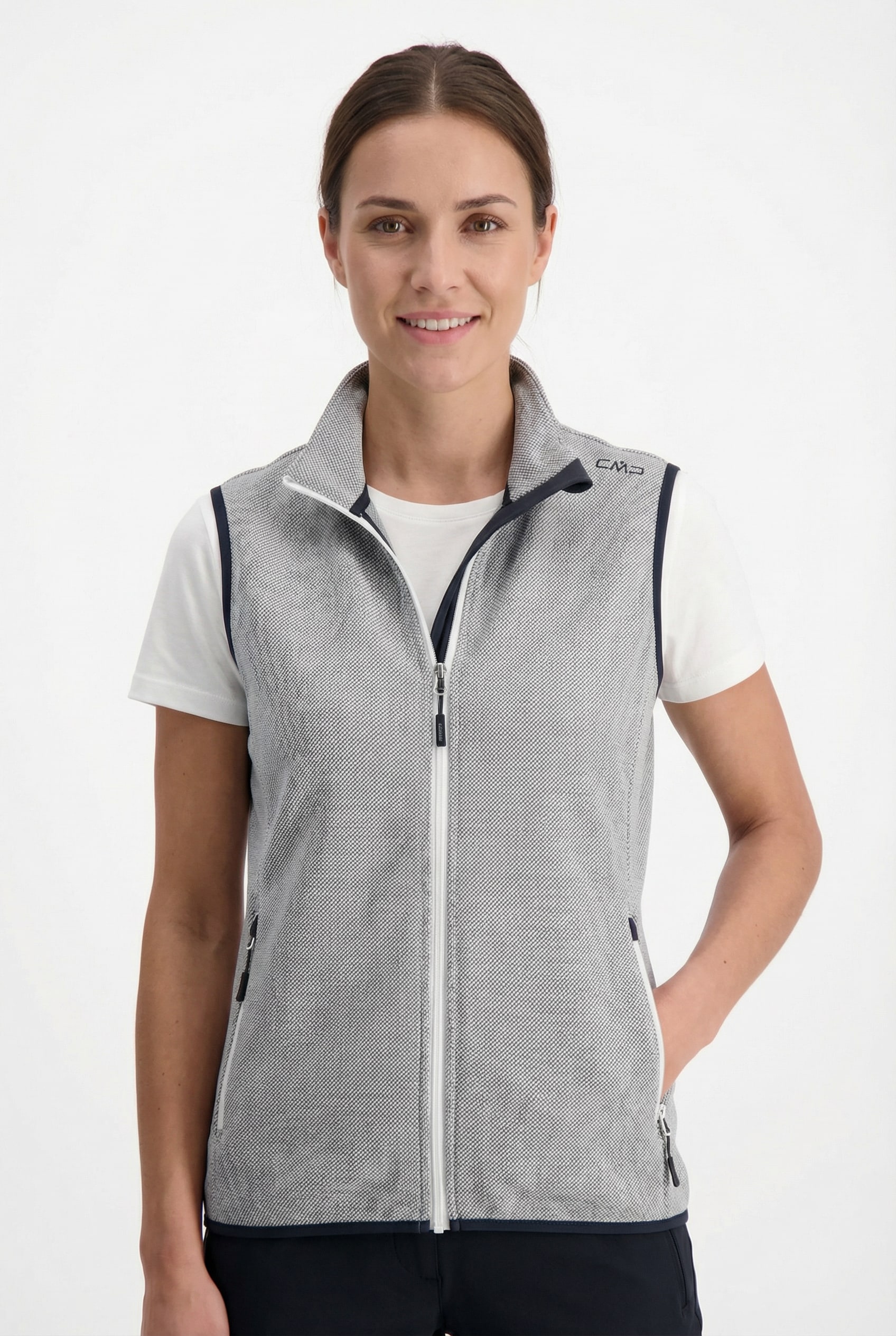 Cmp Damen Bianco, Graff Fleeceweste Aus Polyester Und Baumwolle