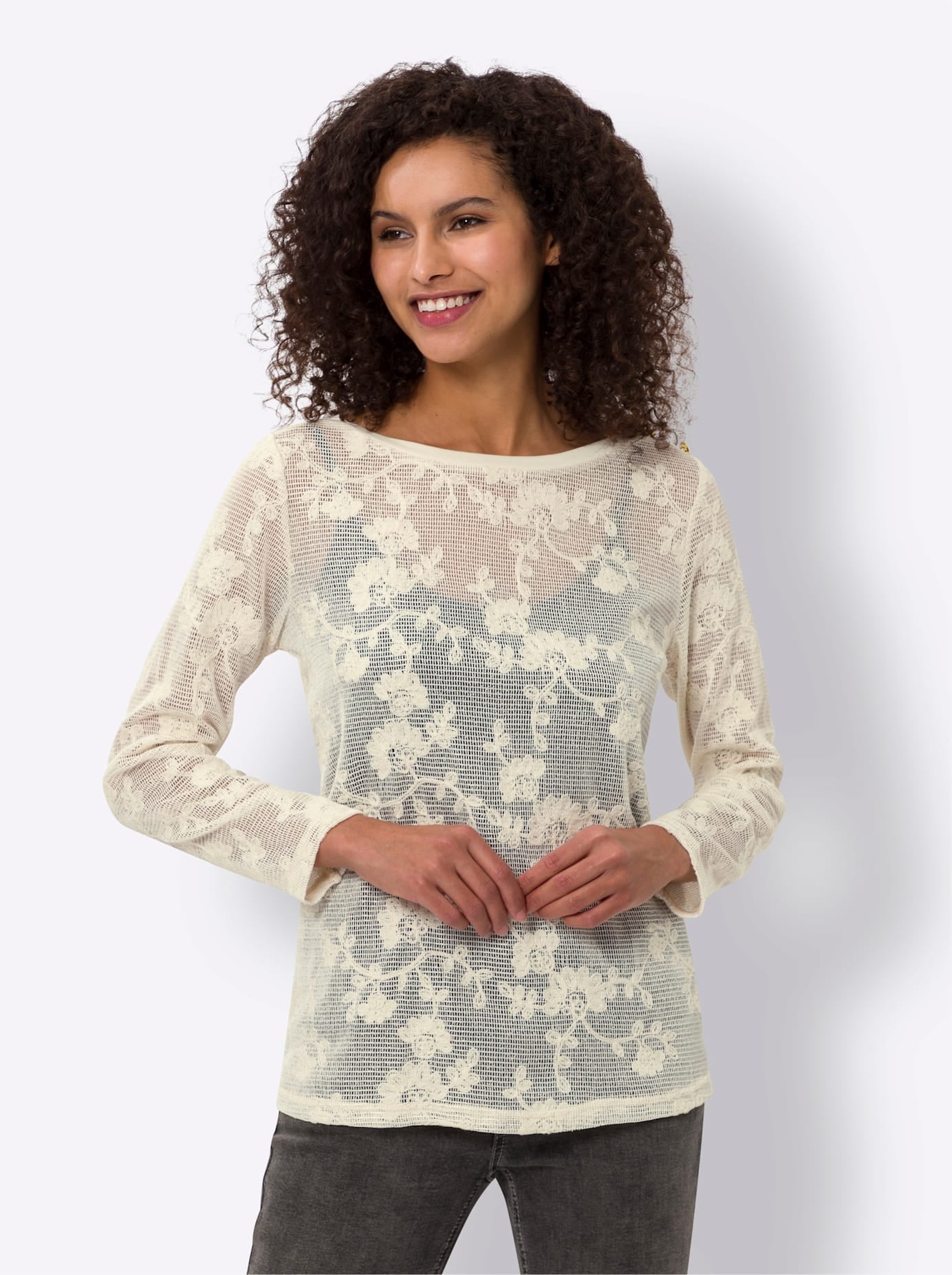 heine Langarmshirt »Spitzenshirt«, (1 tlg.)