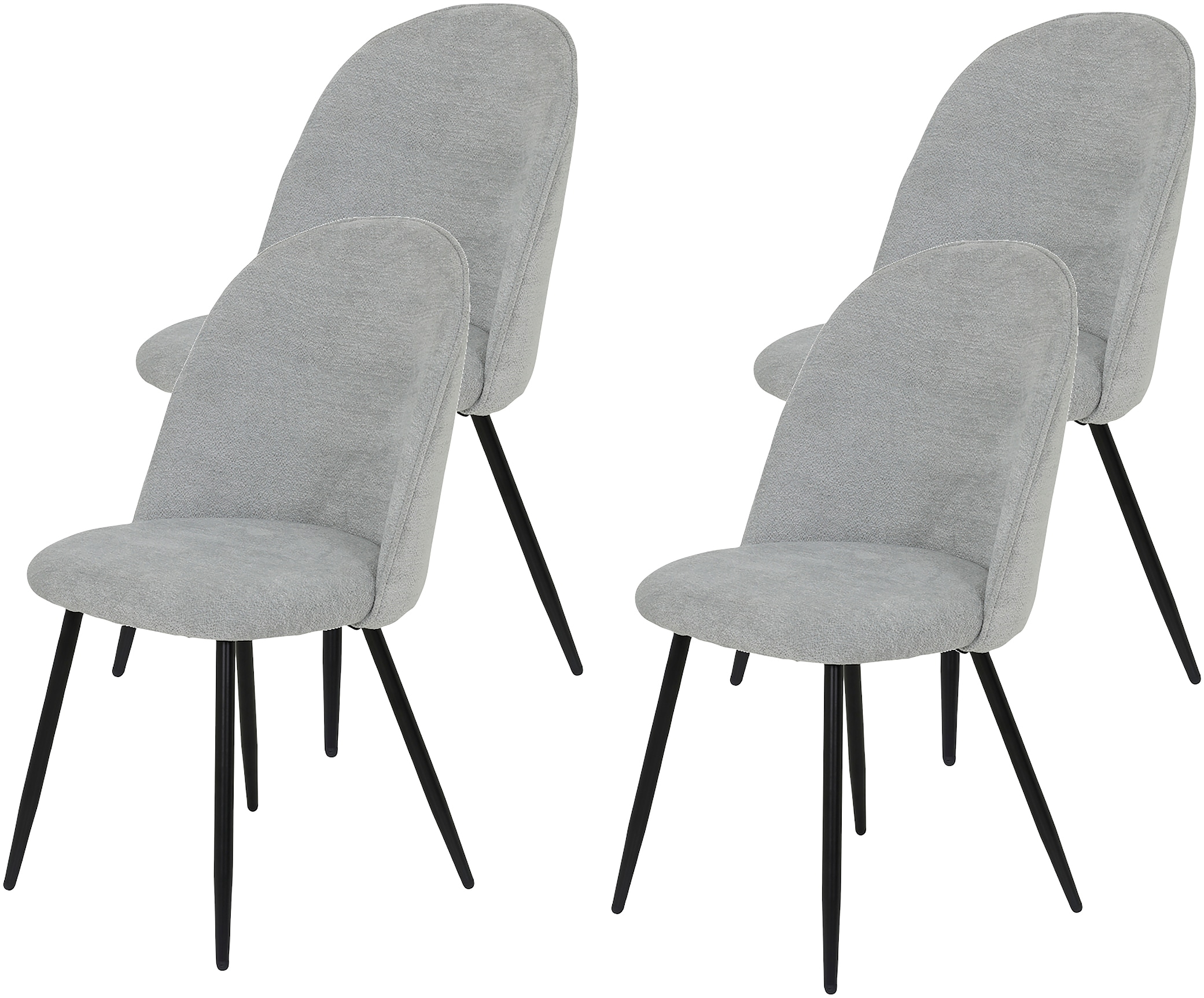 HELA 4-Fussstuhl »GISELA«, (Set), 4 St., Bezug Teddyoptik
