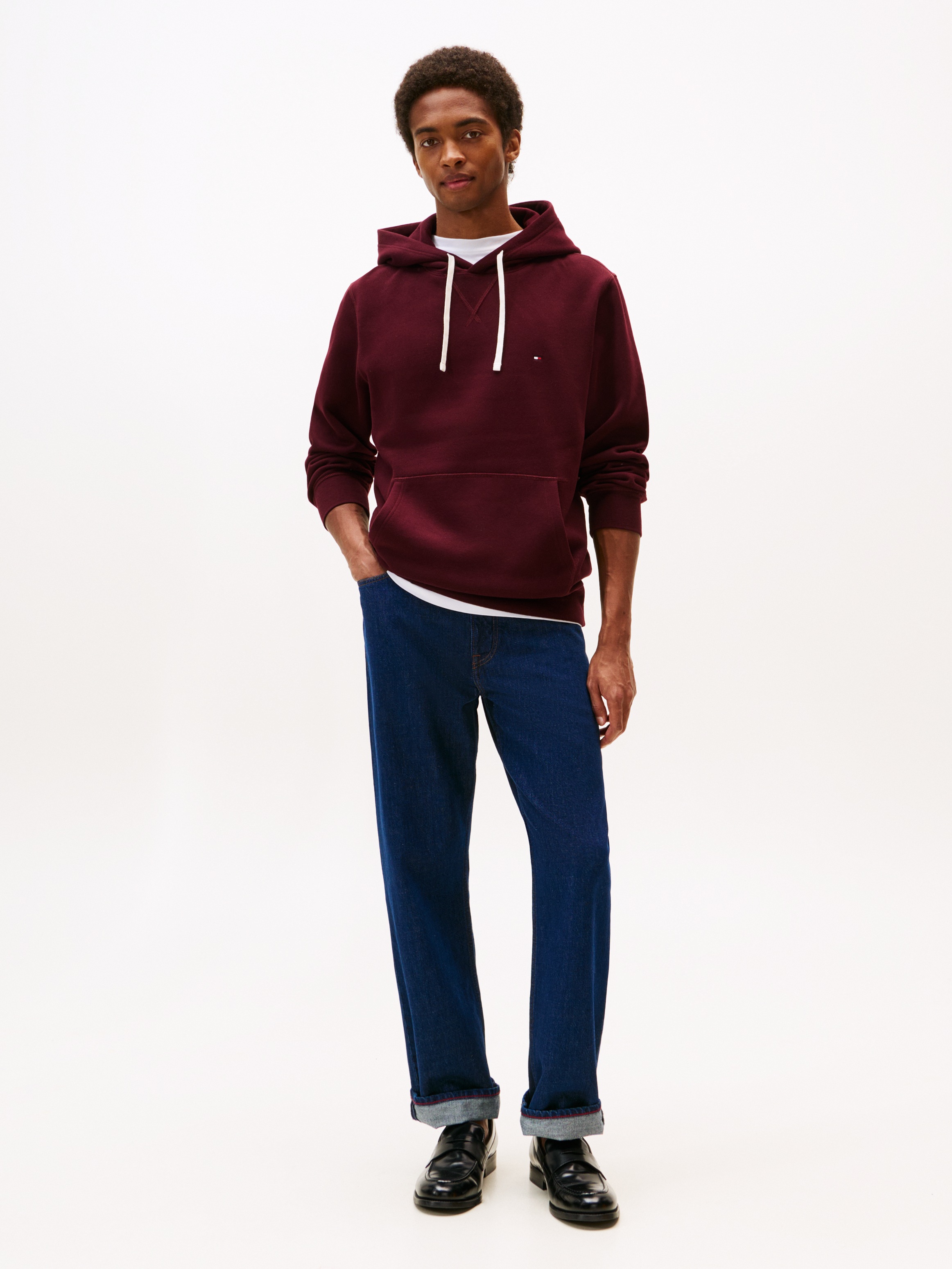 Tommy Hilfiger Hoodie »ESS SEASONAL FLEECE HOODY mit Kapuze und Kängurutasche«, unifarben, casual, regular fit, Baumwollmix, Kapuze