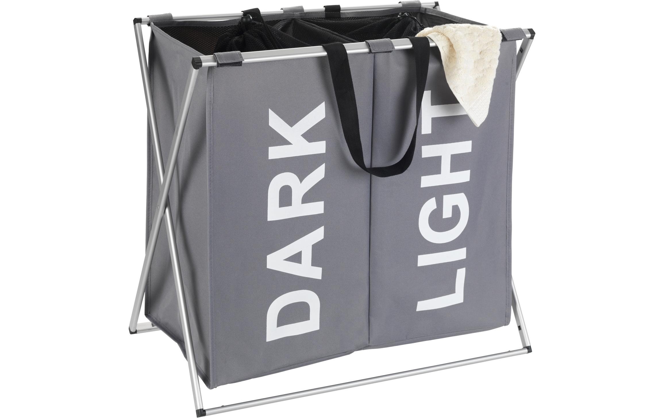 WENKO Wäschekorb »Duo 120 l, Grau«