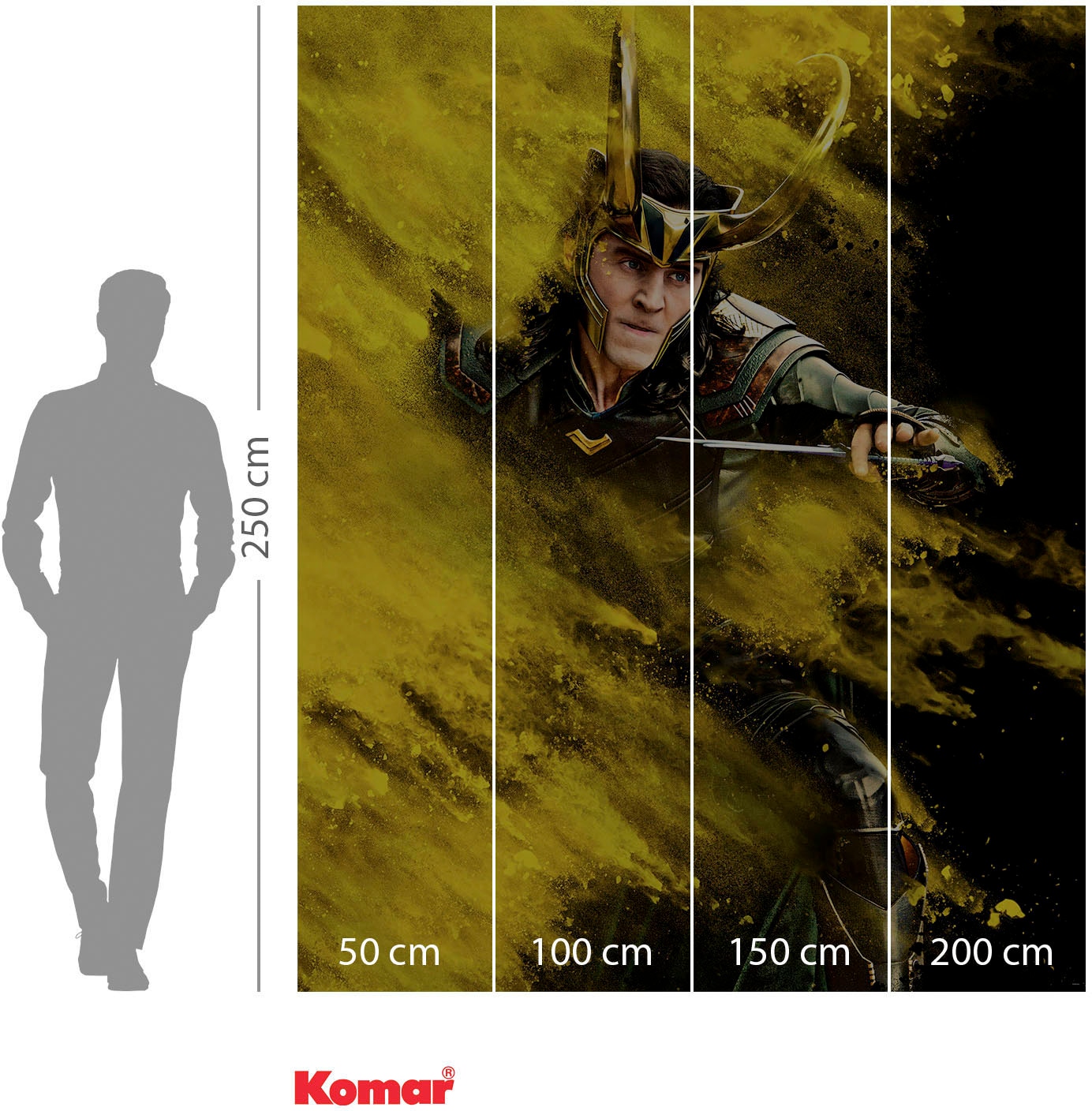 Komar Fototapete »Digitaldruck Vlies - Loki Yellow Dust - Grösse 200 x 250 cm«, bedruckt, Kinderzimmer