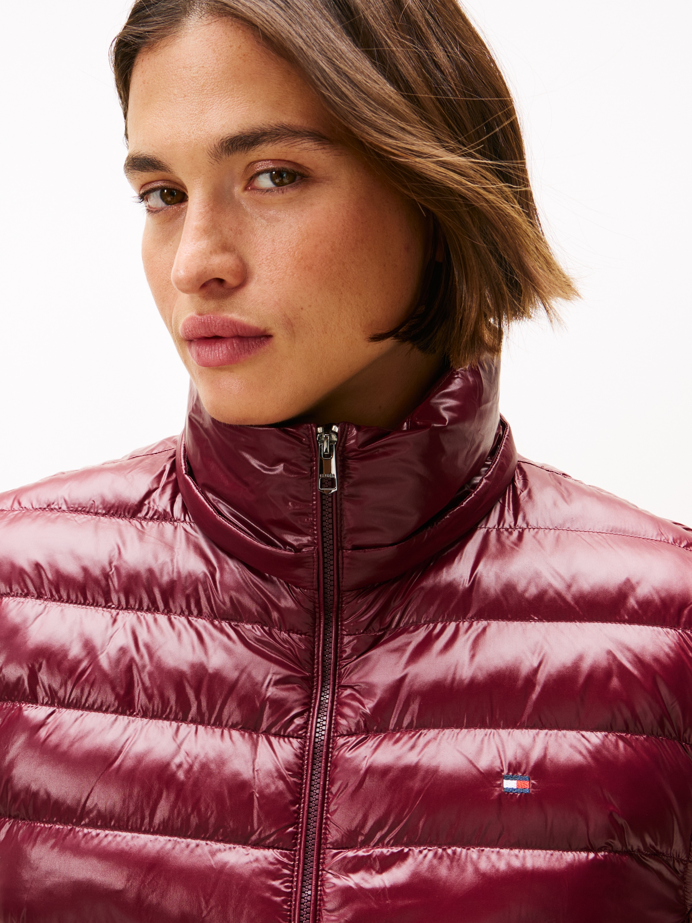 Tommy Hilfiger Curve Steppweste »CRV LW PADDED SLIM VEST«, in grossen Grössen, mit Kapuze