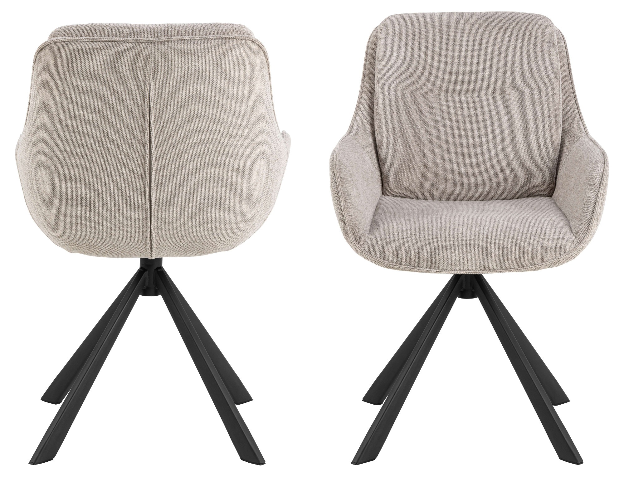Carrie Swivel Dining Chair in Sand Set of 2, none