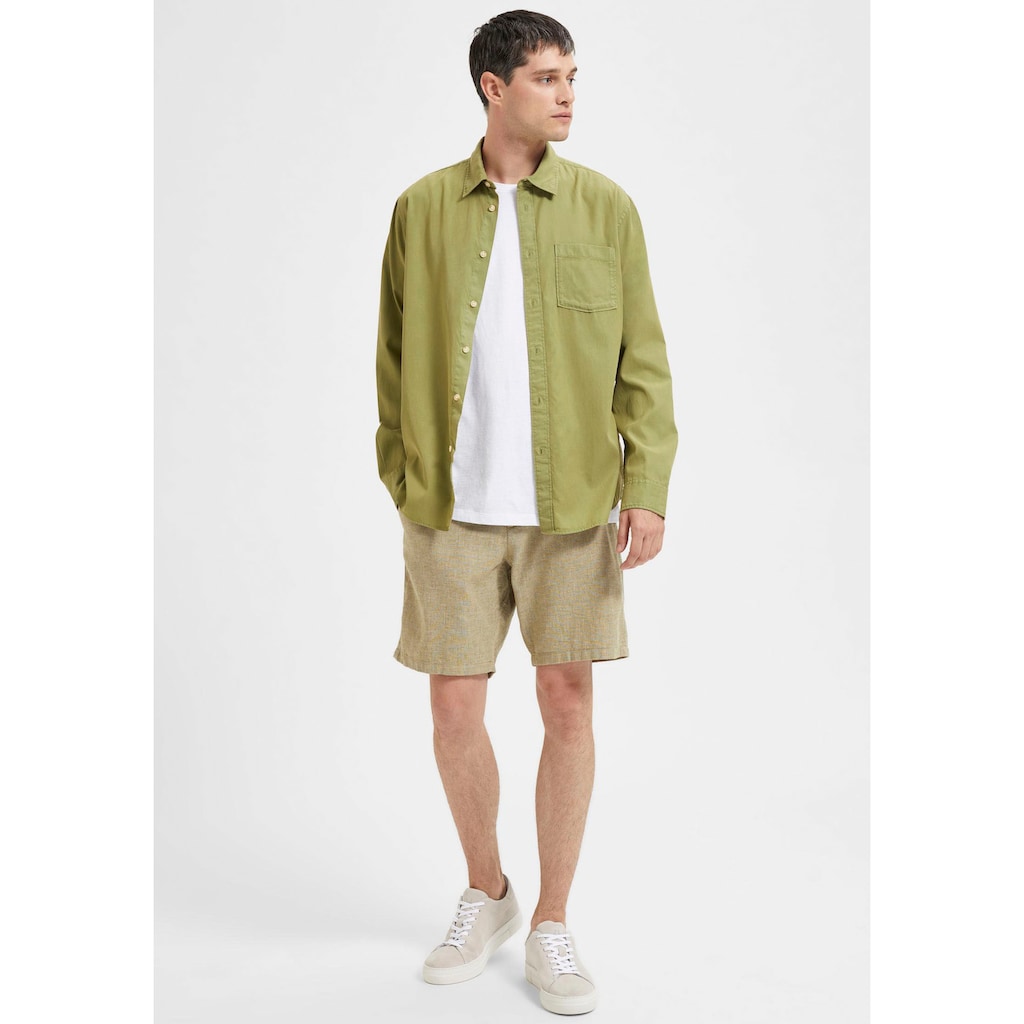 SELECTED HOMME Langarmhemd »SLHREGPASTEL-LINEN SHIRT LS W«