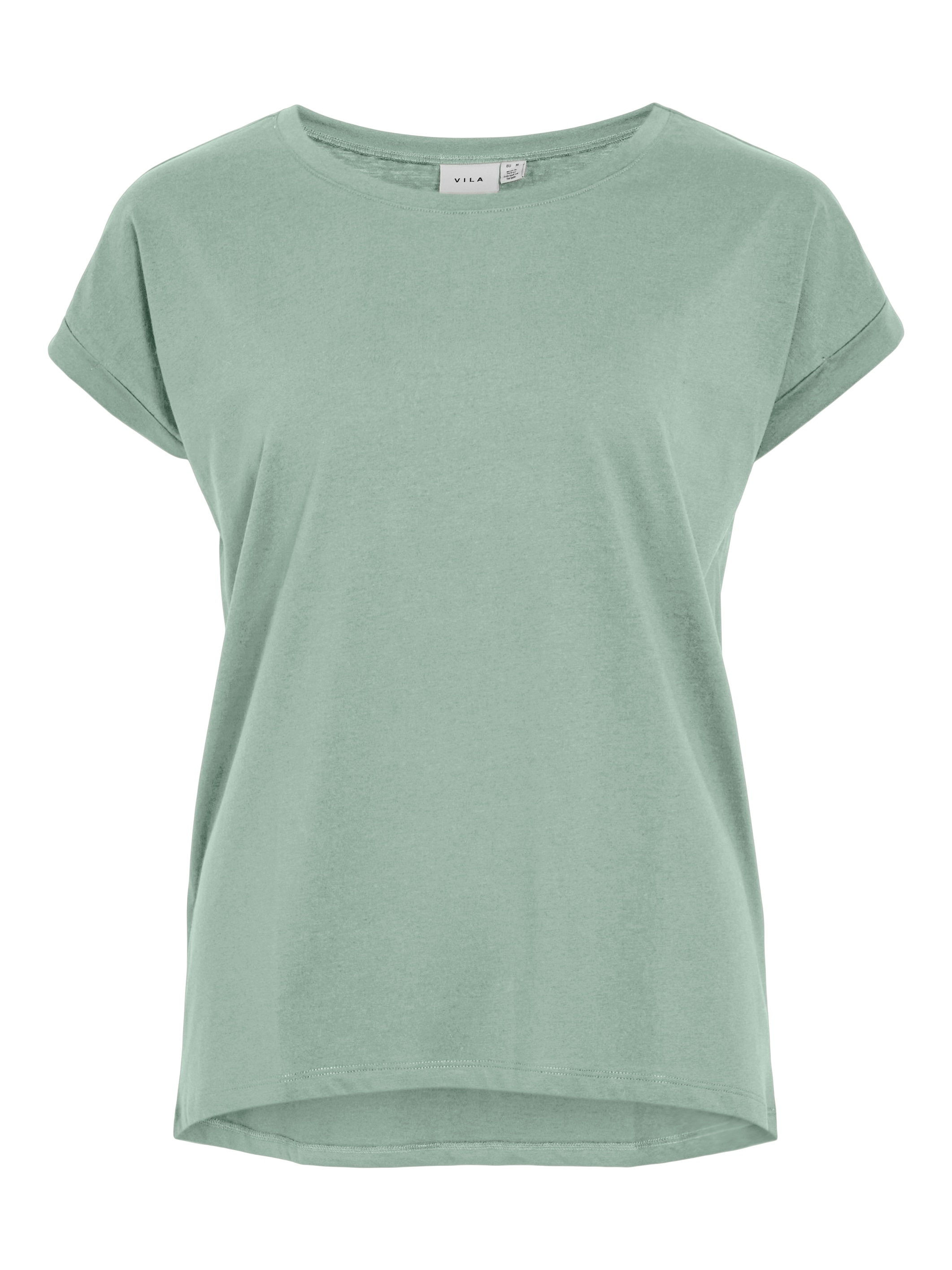 Vila Rundhalsshirt »VIDREAMERS NEW PURE T-SHIRT/SU-NOOS«, Basic Damen-T-Shirt mit Rundhalsausschnitt und umgeschlagenen Ärmeln