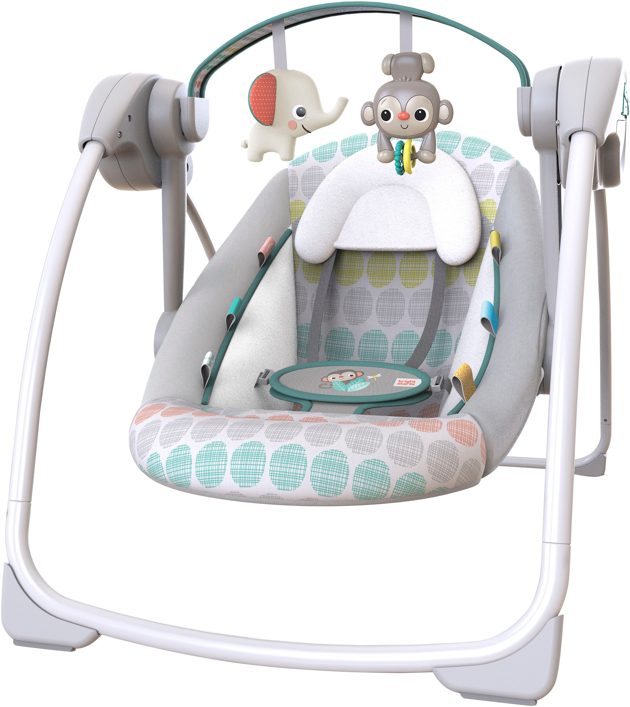Bright Starts Babywippe »Whimsical Wild Portable Swing« bis 9 kg mit Sound-Effekt