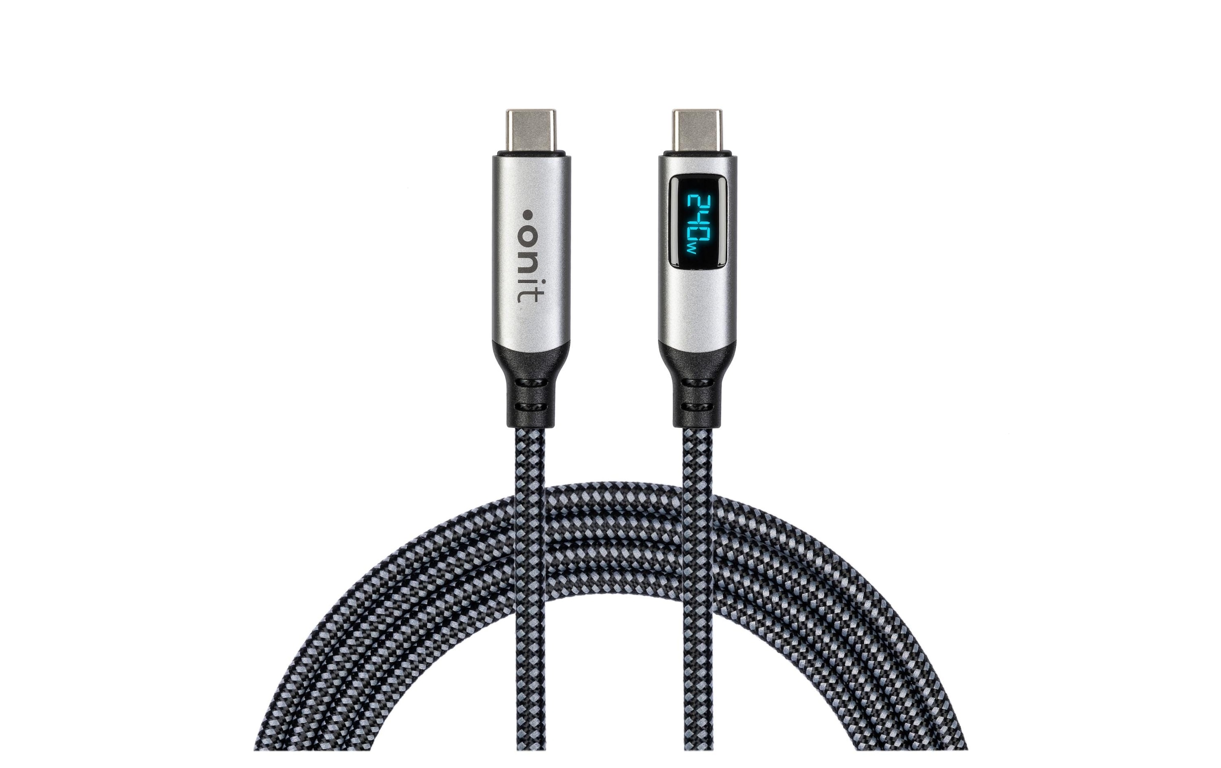 USB-Kabel »Premium LED USB C - USB C 1 m, Grau/Schwarz«