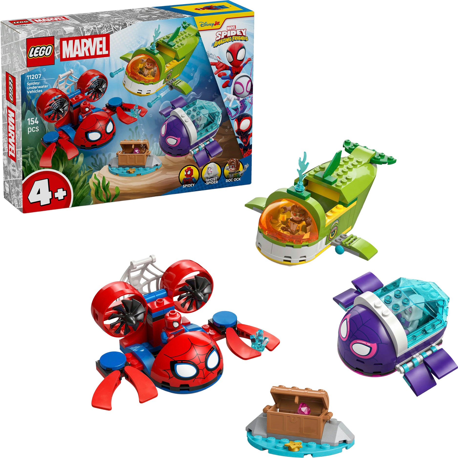 LEGO Konstruktionsspielsteine "Spidey: Unterwasserfahrzeuge (11207), LEGO Spidey" Made in Europe