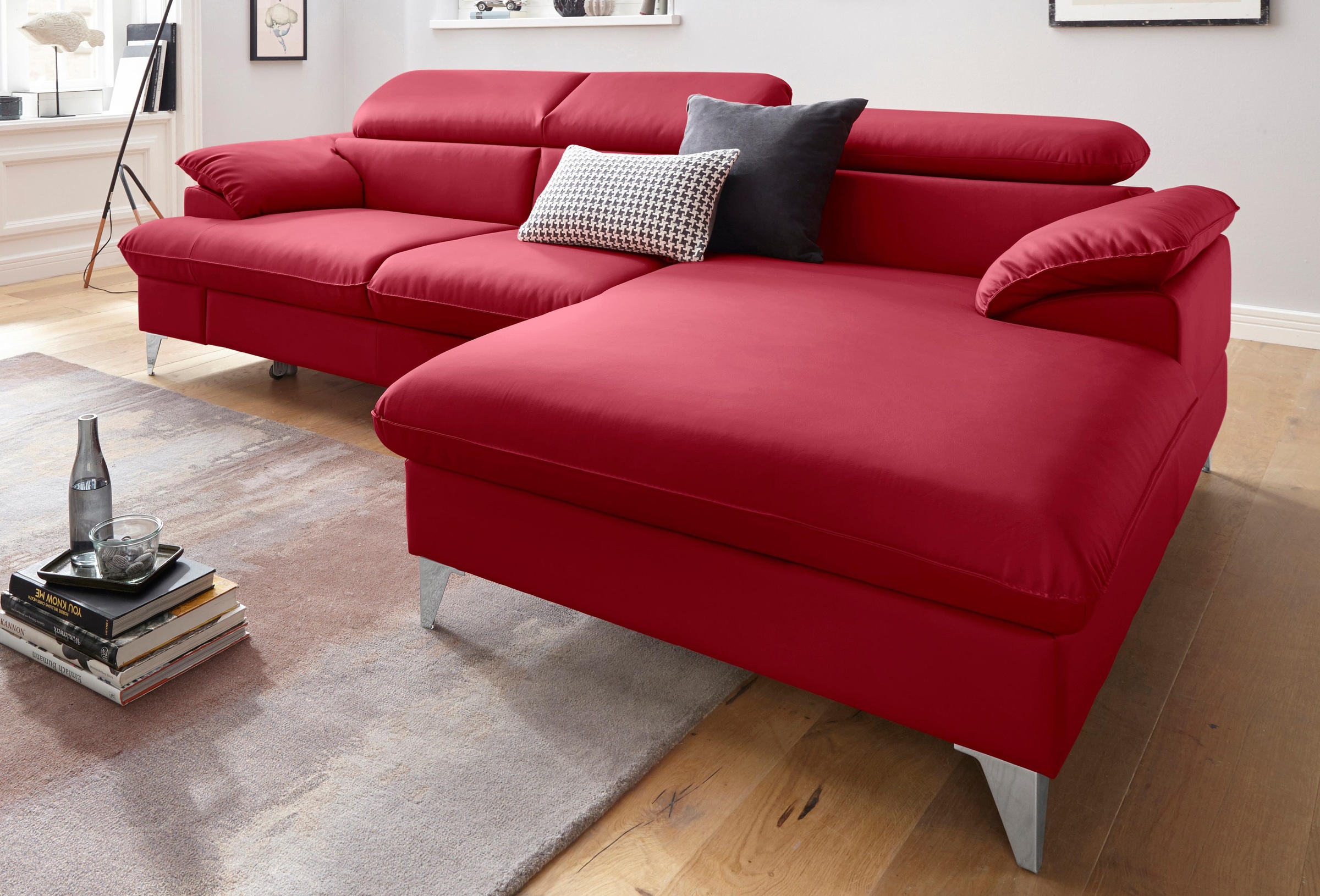 COTTA Ecksofa »Caluso L-Form«, mit Kopfteilverstellung, wahlweise mit Bettfunktion & Bettkasten