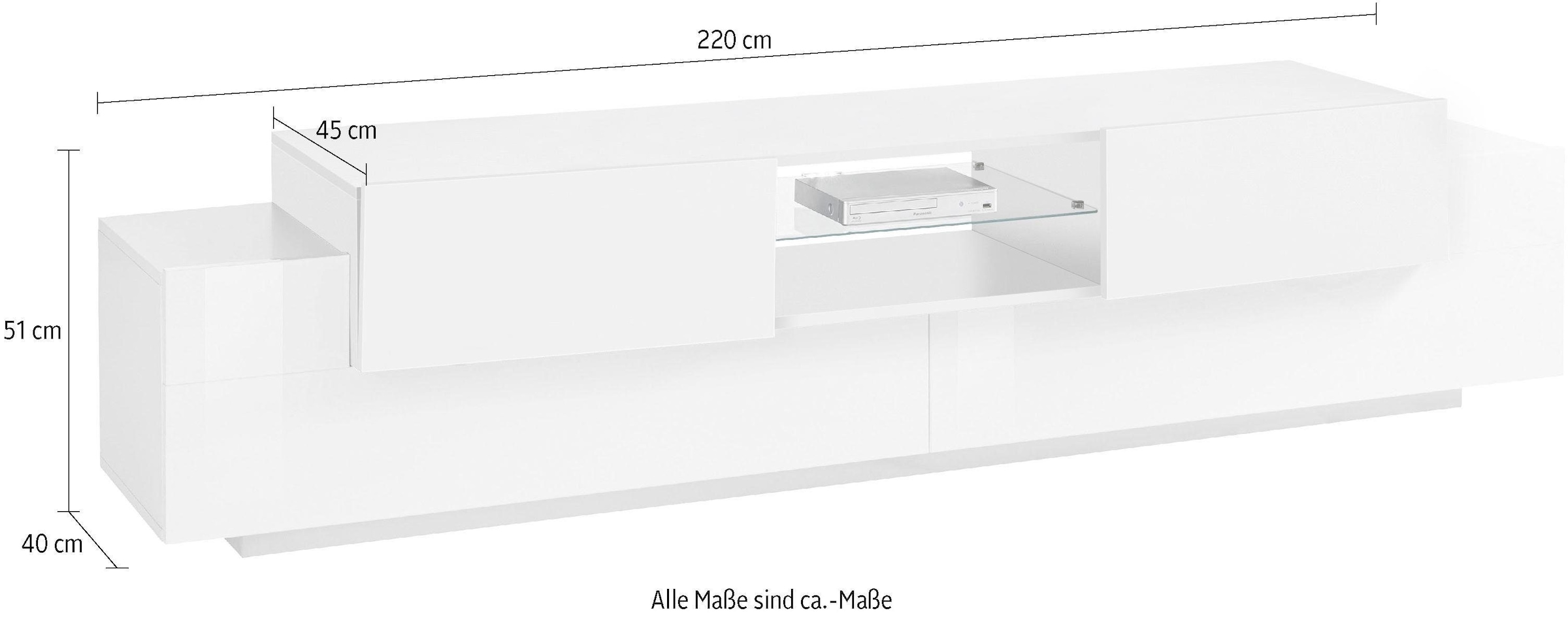 INOSIGN TV-Board »Coro«, Breite ca. 220 cm