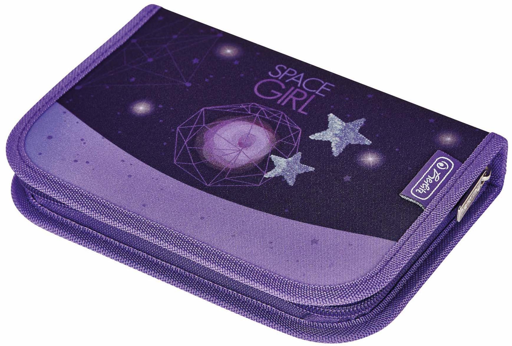 Herlitz Schulrucksack »SoftLight Plus, Space Girl«, Reflektoren-Floureszierende Flächen, mit 2 abnehmbaren Applikationen