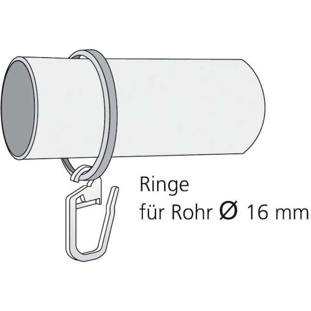 Liedeco Gardinenring »Gardinenring, Stilring, Ringe für Gardinenrohre 16 mm  \