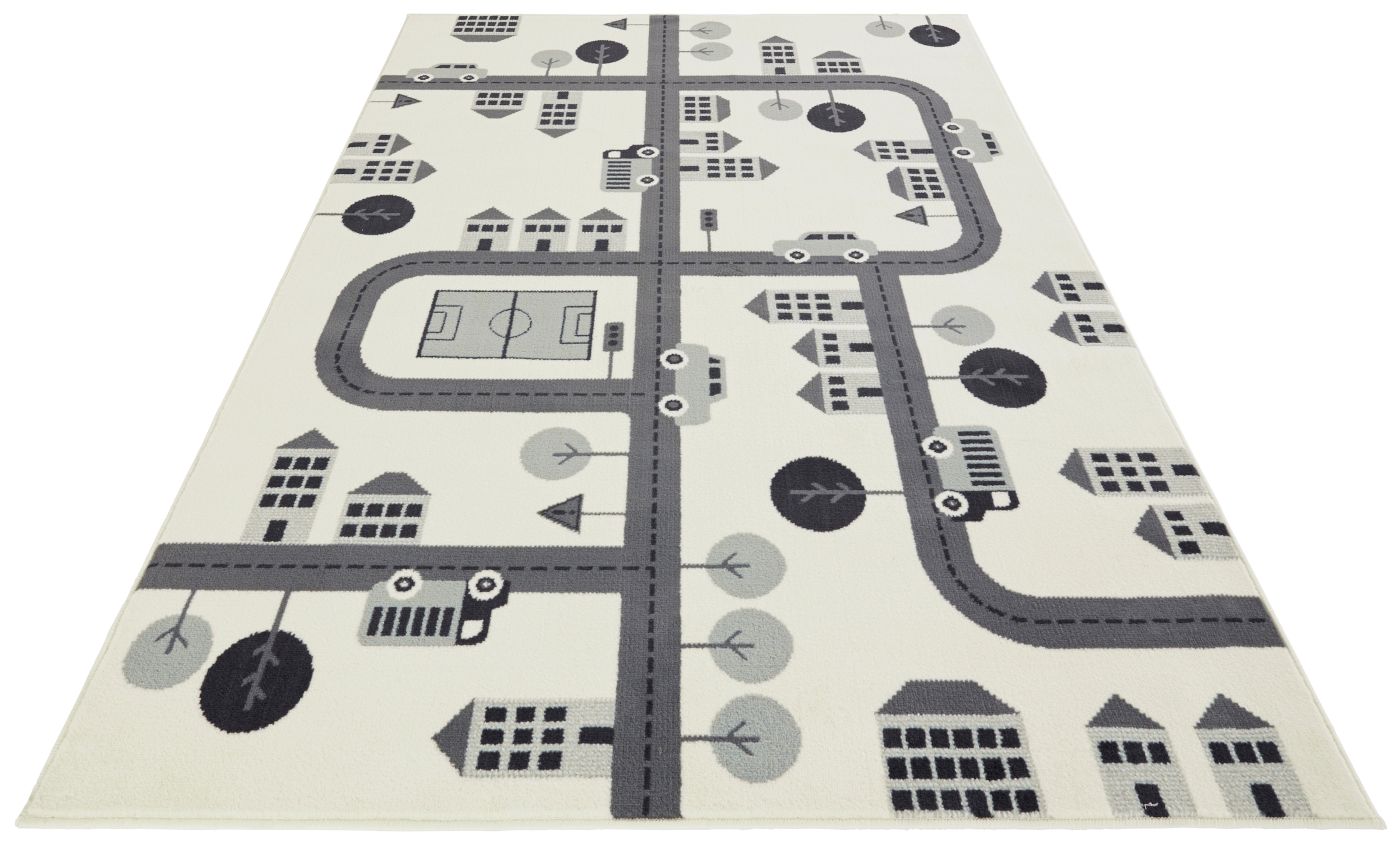 HANSE Home Kinderteppich »Town«, rechteckig, 0,9 mm Höhe, Kurzflor, Kinderteppich, Spielteppich, Strassen Design, Kinderzimmer