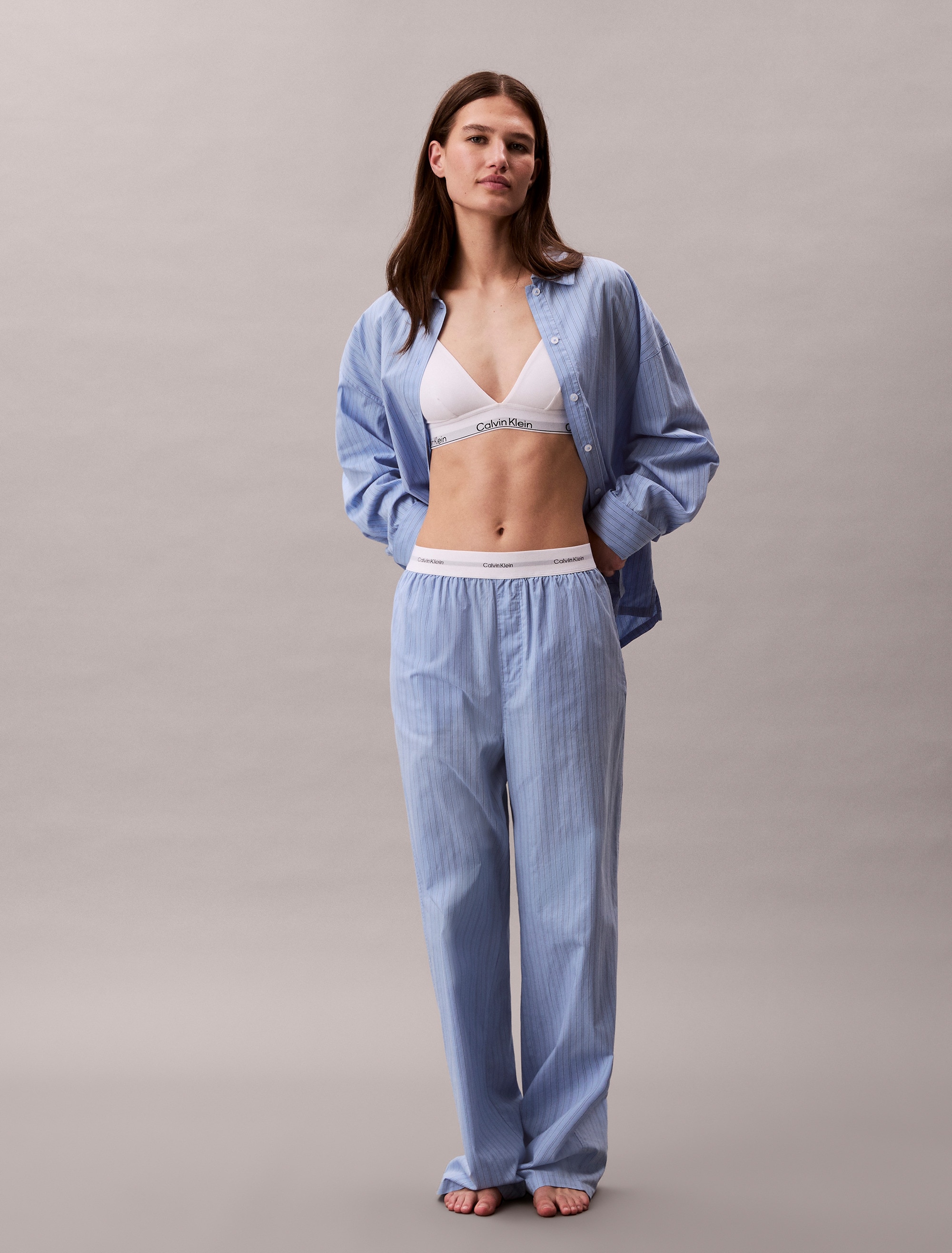 Calvin Klein Underwear Homewearhose »LOGO WB POPLIN PANT« mit elastischem Logo-Bund