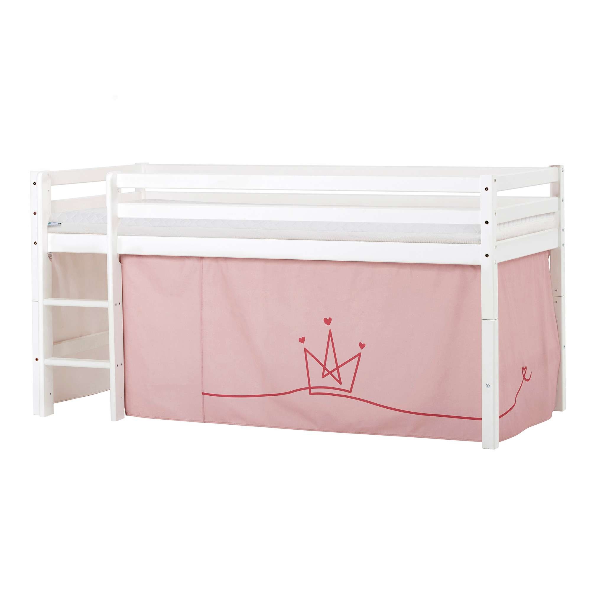 Hoppekids Hochbett »ECO Dream, Kinderbett, Spielbett, Halbhohes Bett aus Massivholz« inkl. Vorhang-Set Creator, Bettgrösse & Matratze wählbar