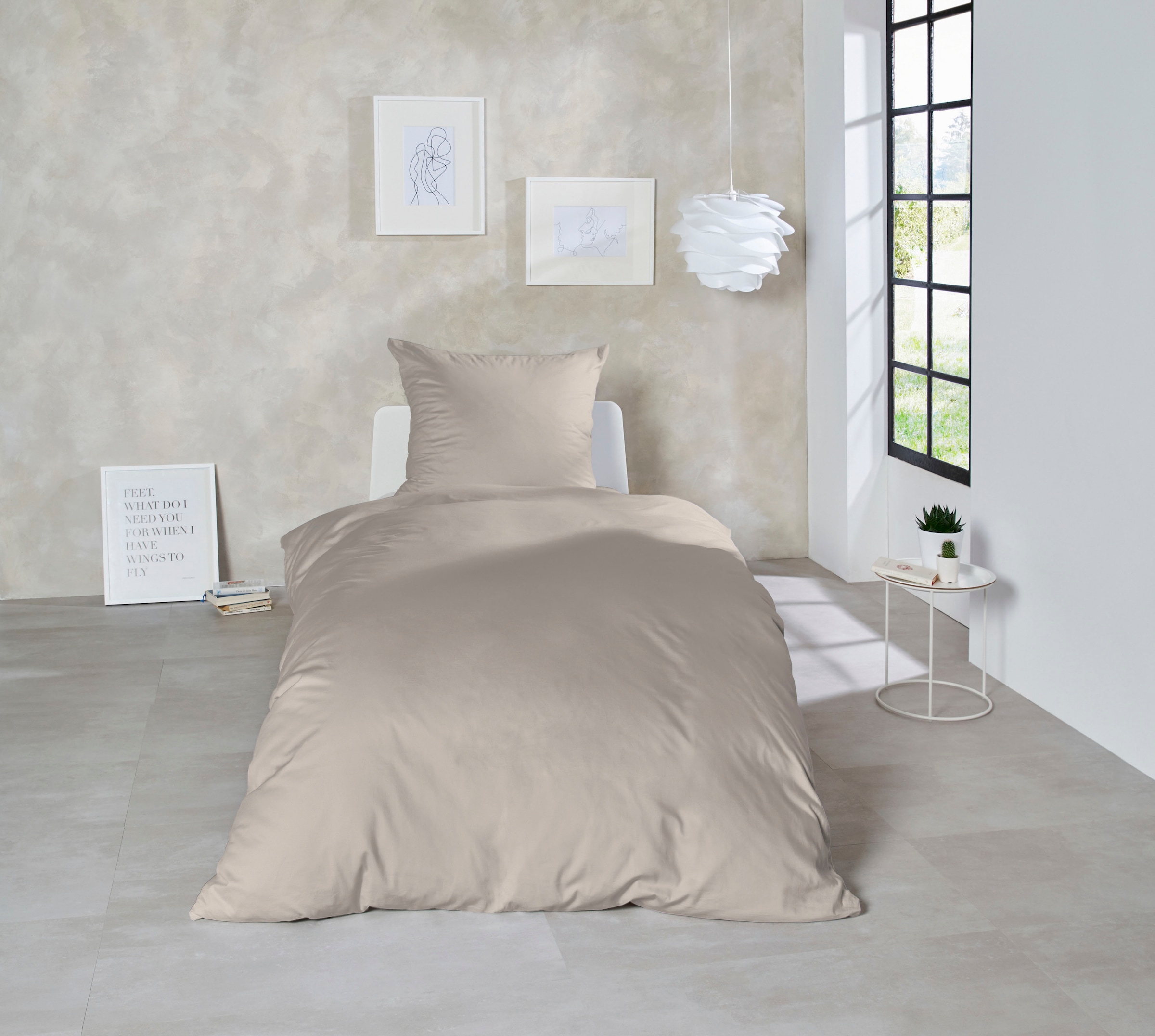 Primera Bettwäsche »Uni Luxus-Satin in Gr. 135x200, 155x220 oder 200x200 cm«, Bettwäsche aus Baumwolle, unifarbene Bettwäsche mit Reissverschluss
