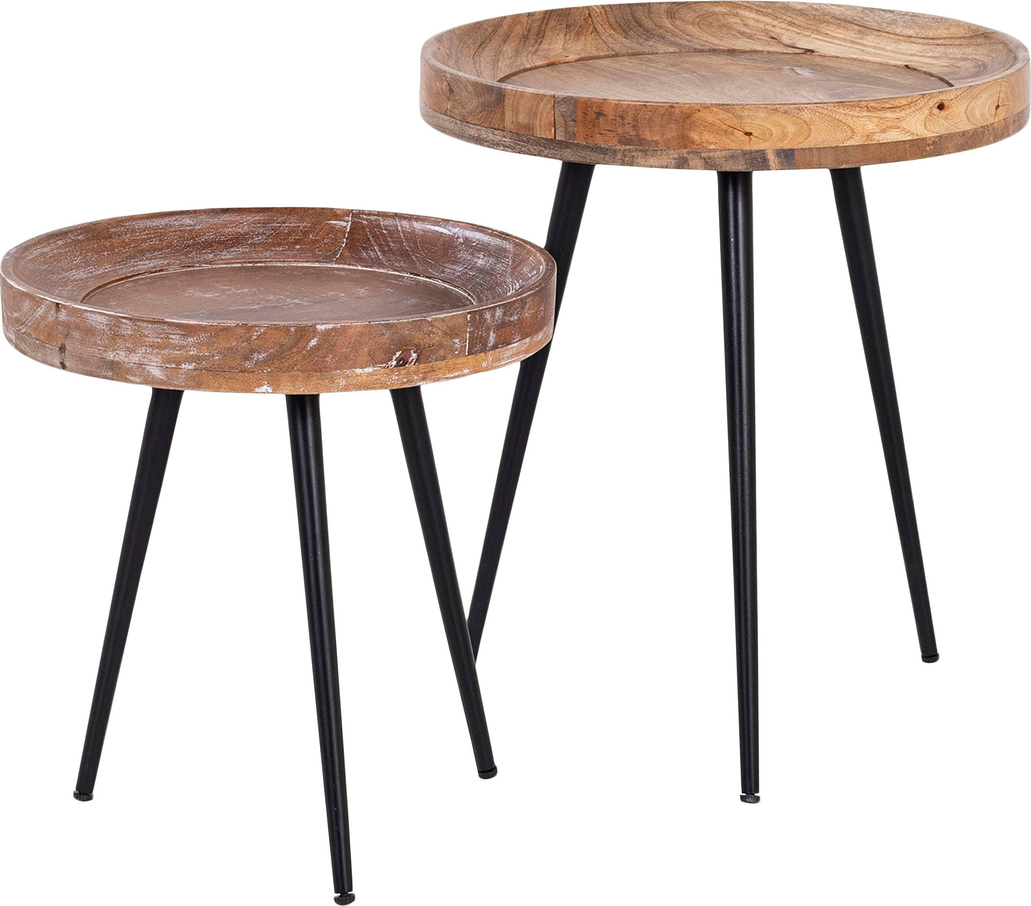 byLIVING Beistelltisch »Ava«, Massive runde Tischplatte, Durchmesser 38 oder 45 cm