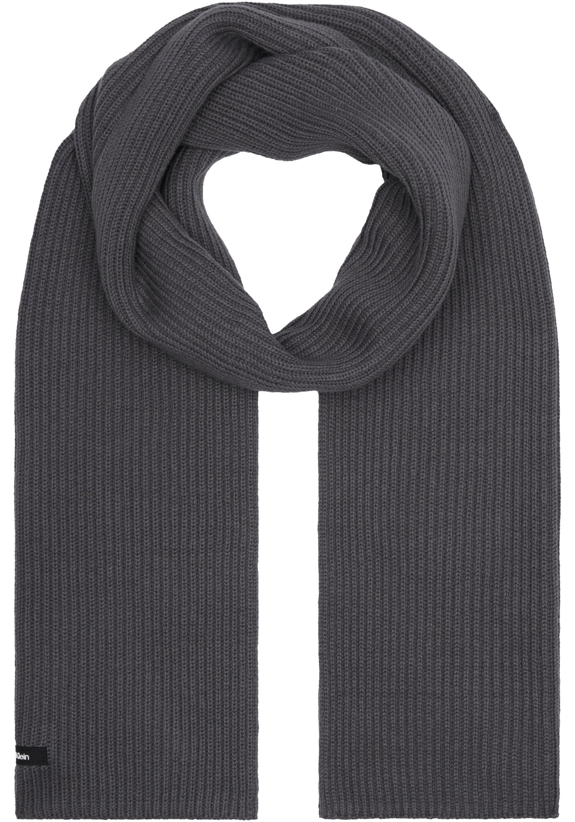 Calvin Klein Schal »CLASSIC COTTON RIB SCARF«, mit Logopatch