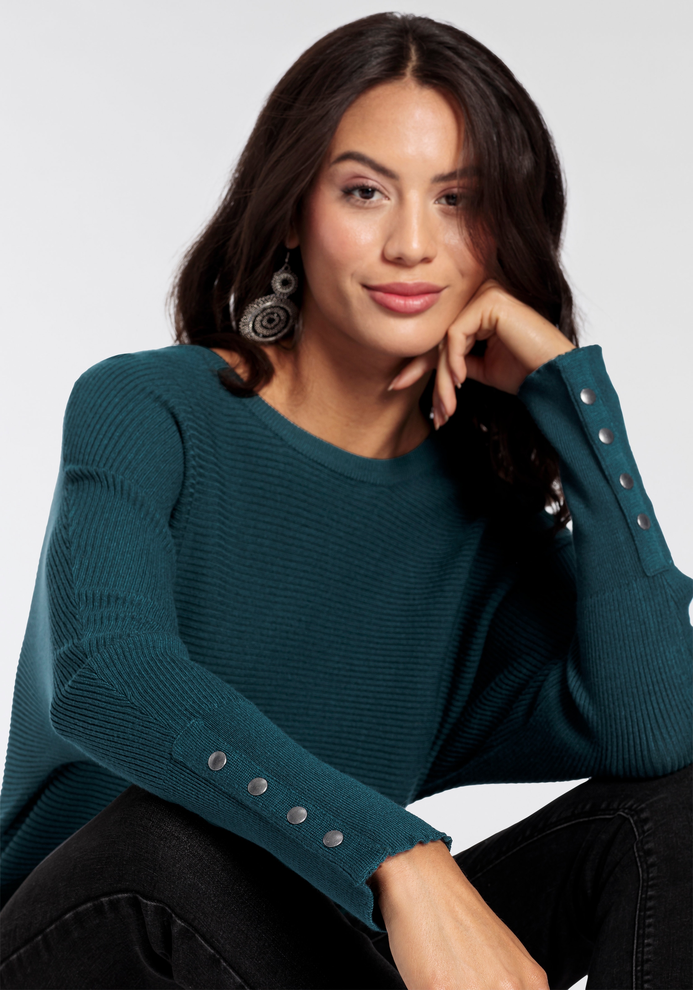 Laura Scott Fledermauspullover, mit Fledermausärmeln