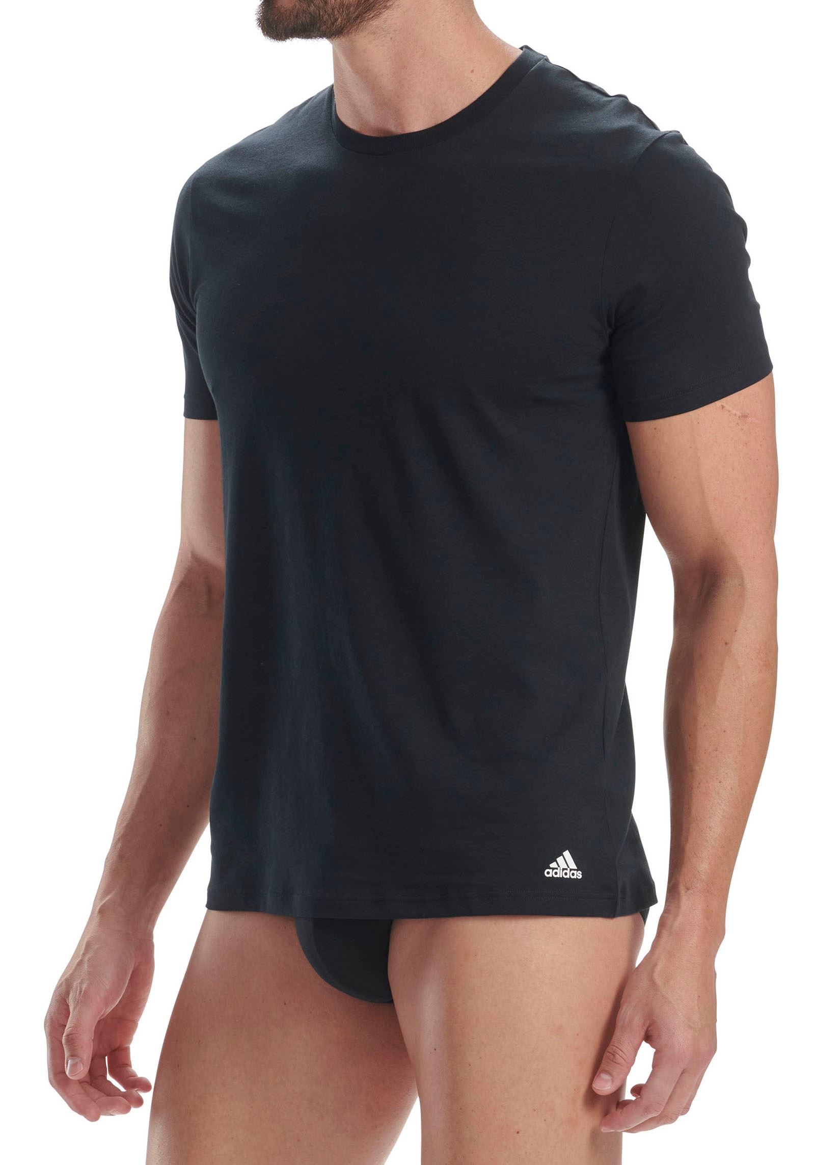 shoppen Unterhemd, 4 adidas flexiblen Crew | online Jelmoli-Versand (2er-Pack), T-Shirt Way Neck mit Stretch Sportswear