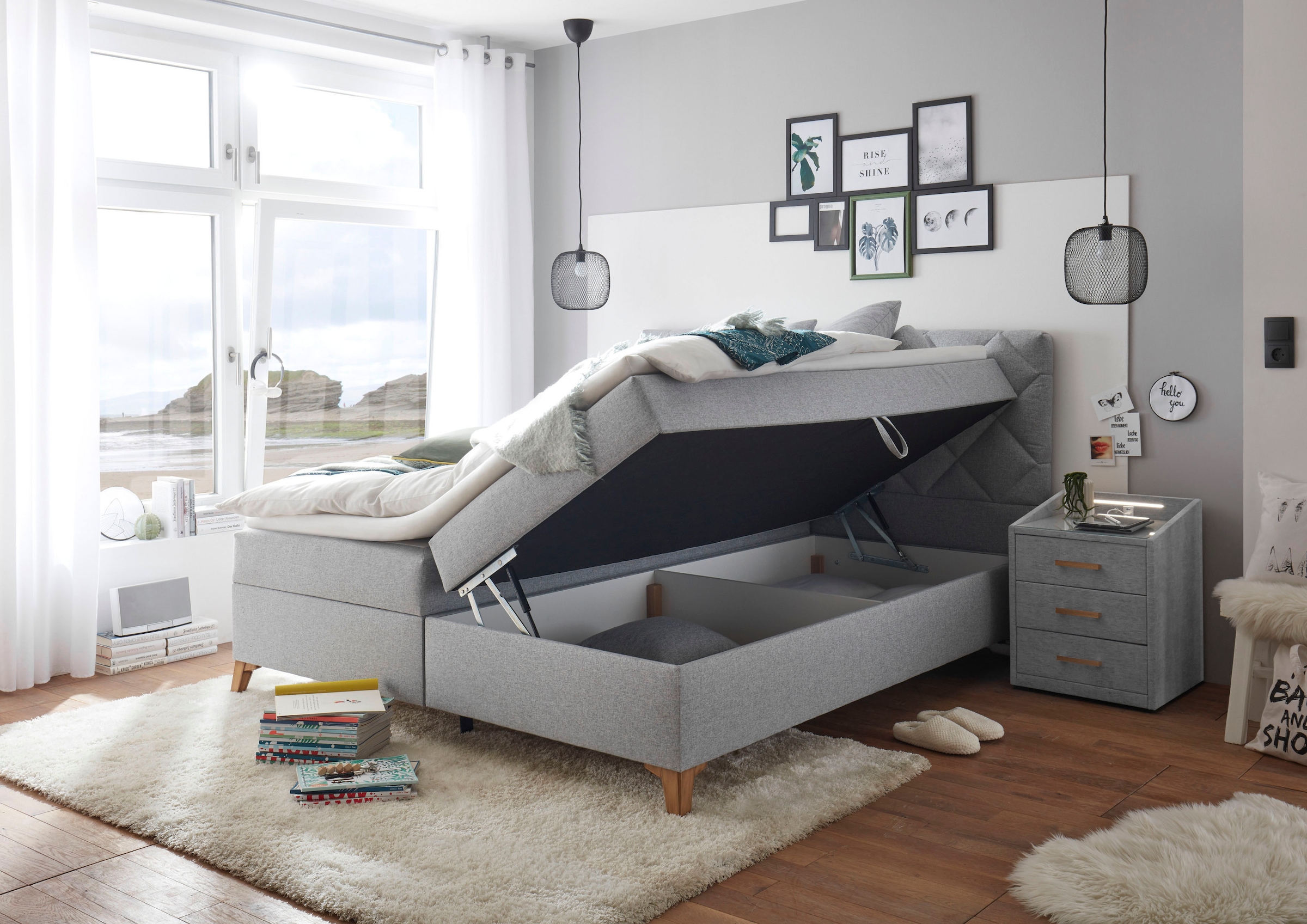 ED EXCITING DESIGN Boxbett »Ratford«, (5 St.), inkl. zwei Bettkästen und Topper