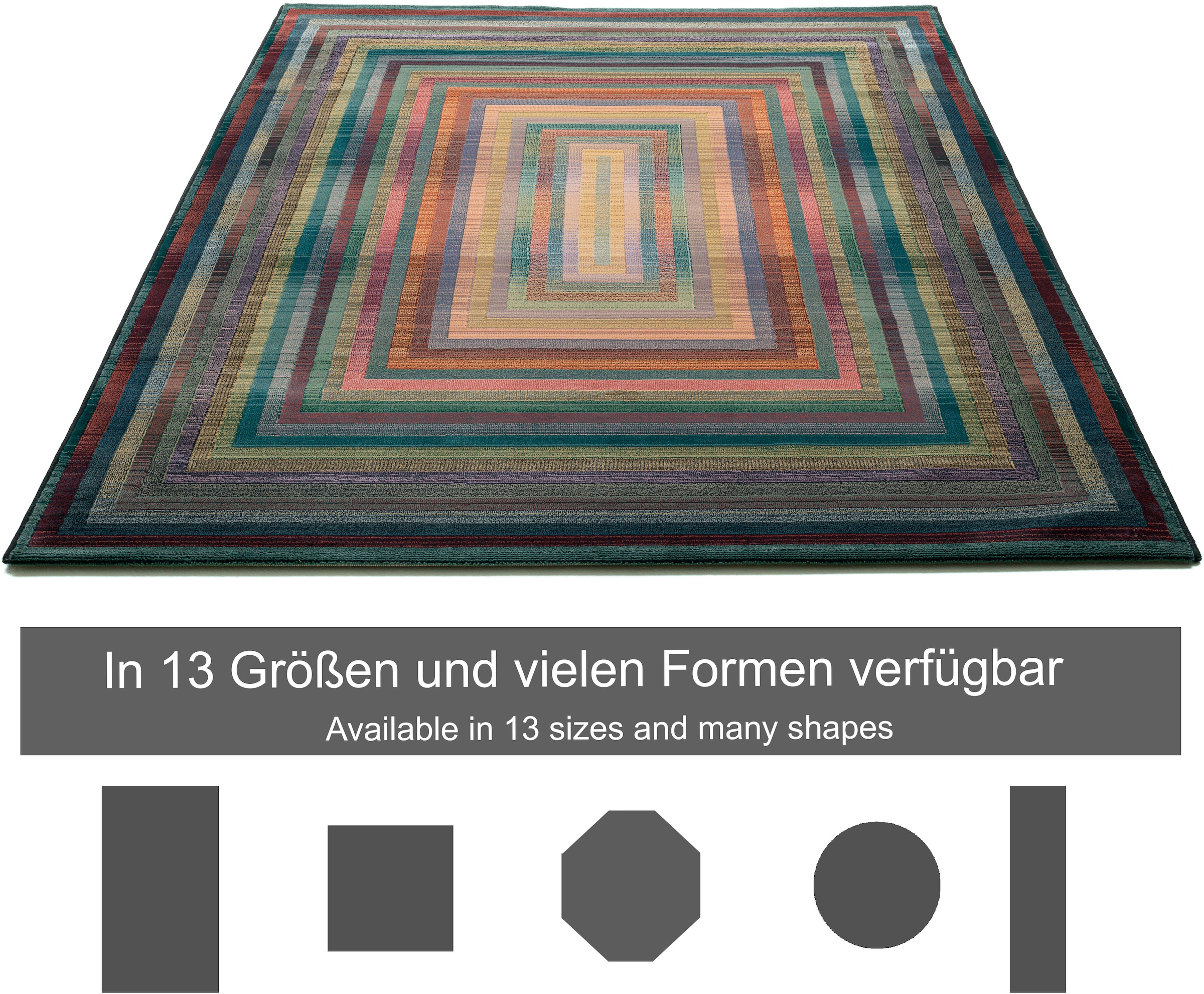 THEKO Teppich »Gabiro 001«, rechteckig, 10 mm Höhe, gewebt, modernes Design, auch als Läufer