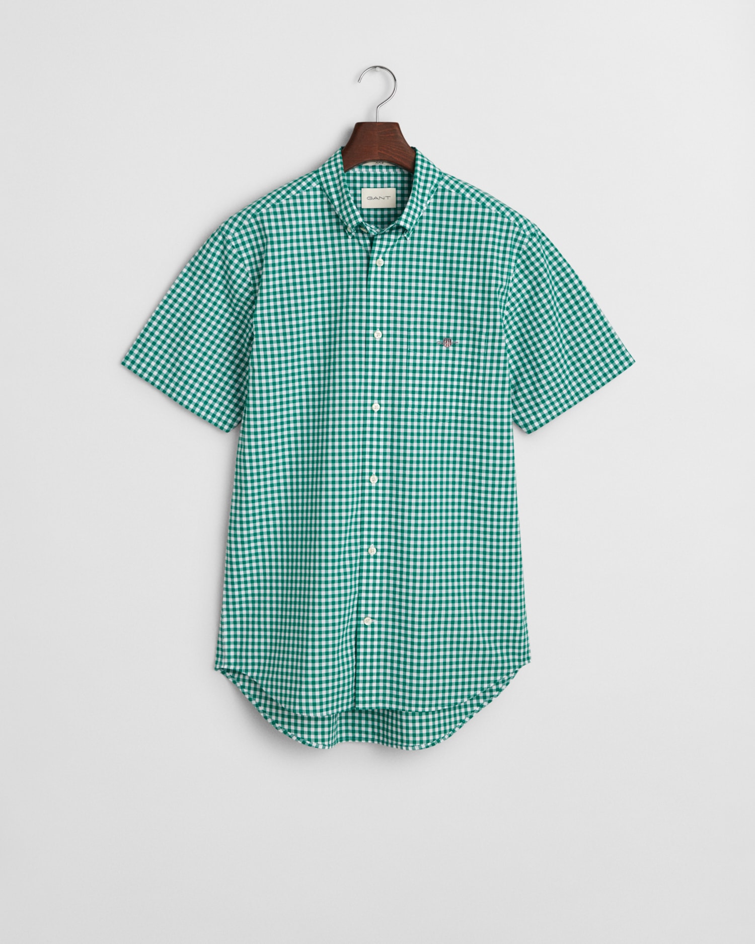 Gant Kurzarmhemd »Regular Fit Gingham Popeline Hemd strapazierfähig pflegeleicht kariert«, mit einer kleinen Logostickerei auf der Brusttasche