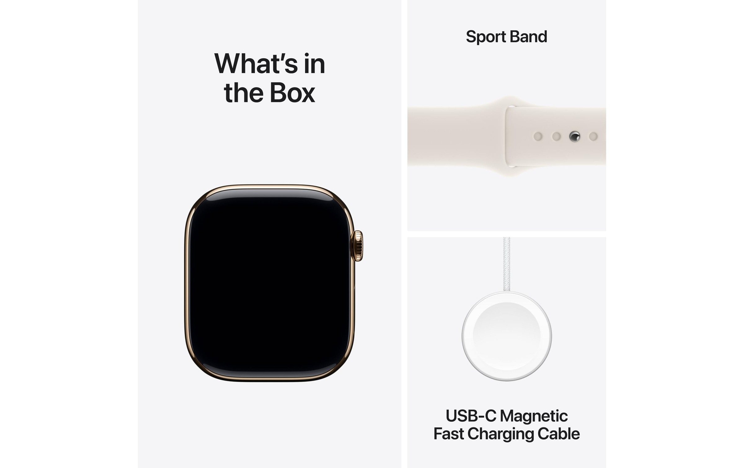 Apple Watch Series 10 Titan, 46 mm, GPS + Cellular, Sport Band M/L, Goldfarben