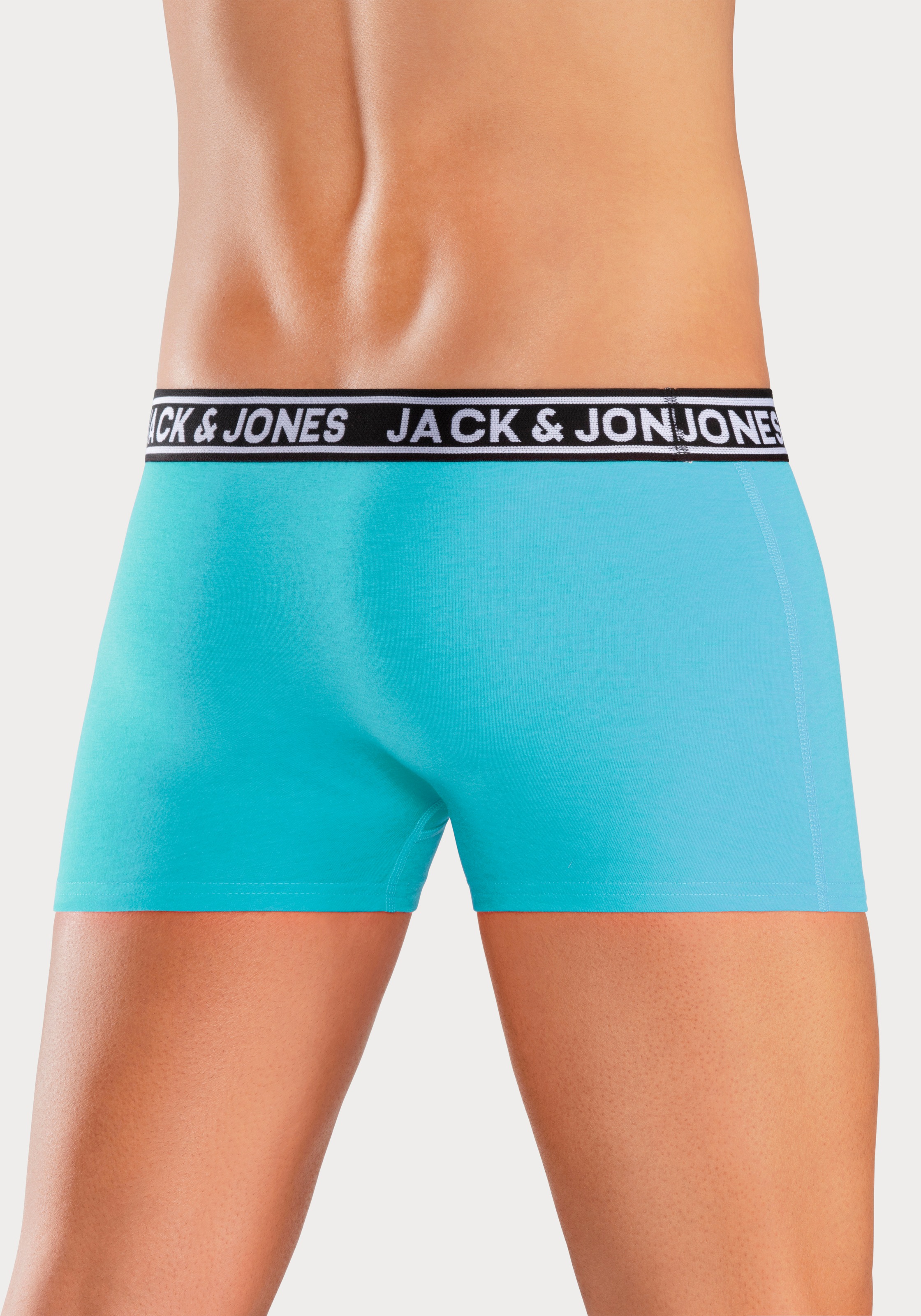 Jack & Jones Trunk »JACCRISP im 6er Pack mit Logobund und Stretchkomfort«, (Packung, 6 St.), unifarben mit Farbeinsatz, modisch, eng anliegend, Baumwollmischung