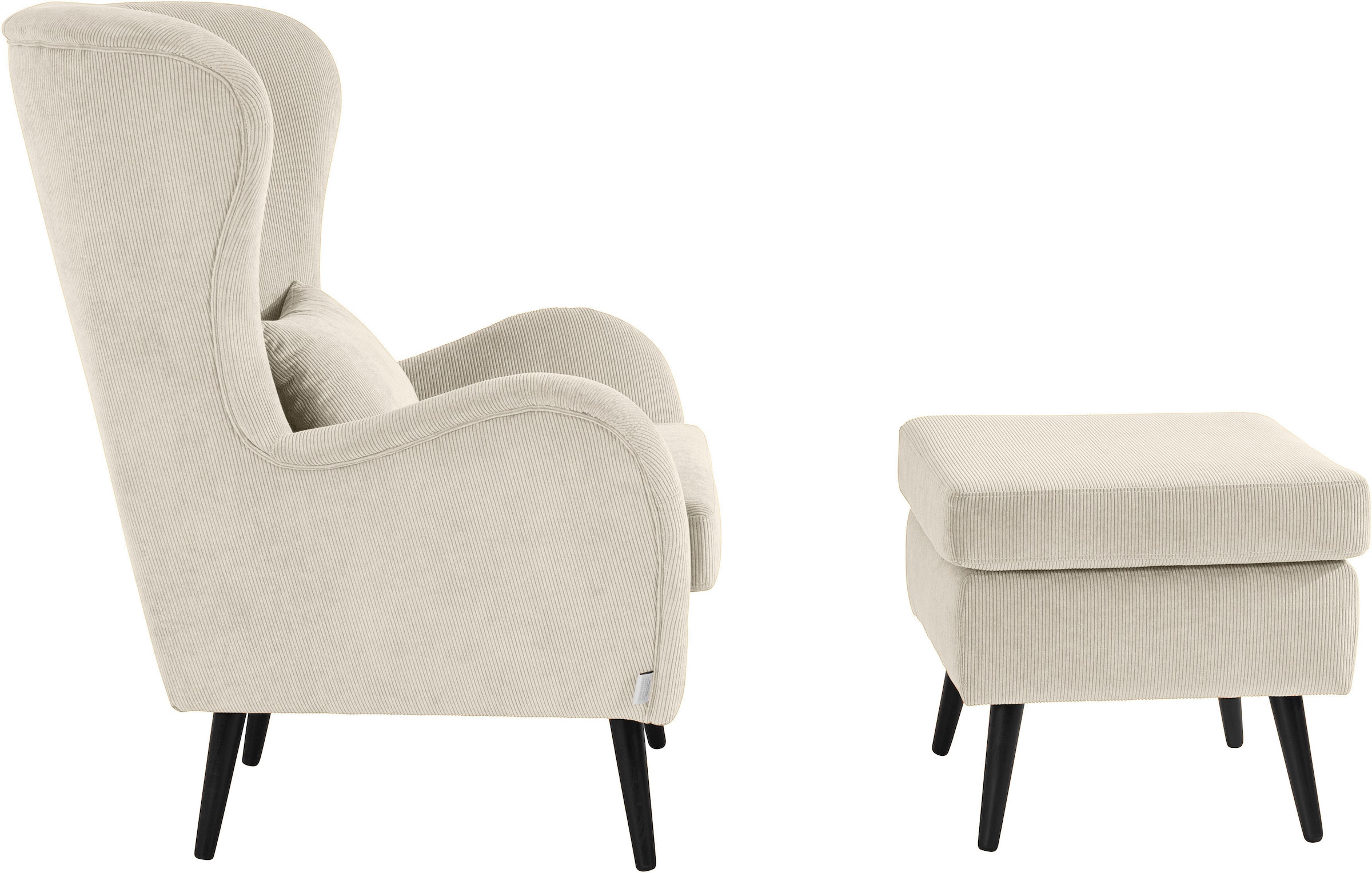 Guido Maria Kretschmer Home&Living Sessel »Salla«, wahlweise mit oder ohne Hocker; grosser Sessel: Masse B/T/H: 78/94/118cm