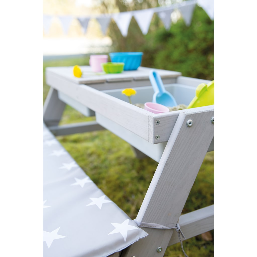 roba® Kindersitzgruppe »Picknick for 4 Outdoor + mit Spielwannen, Grau«, (Set)