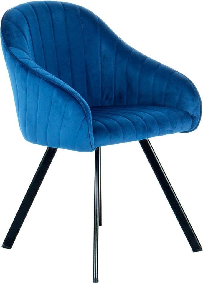 Kayoom Stuhl »Jodie 125 2er-Set, Sitzfläche mit Polsterung«, (Set), 2 St., samtweicher Bezug, bequem, einfarbiges Design