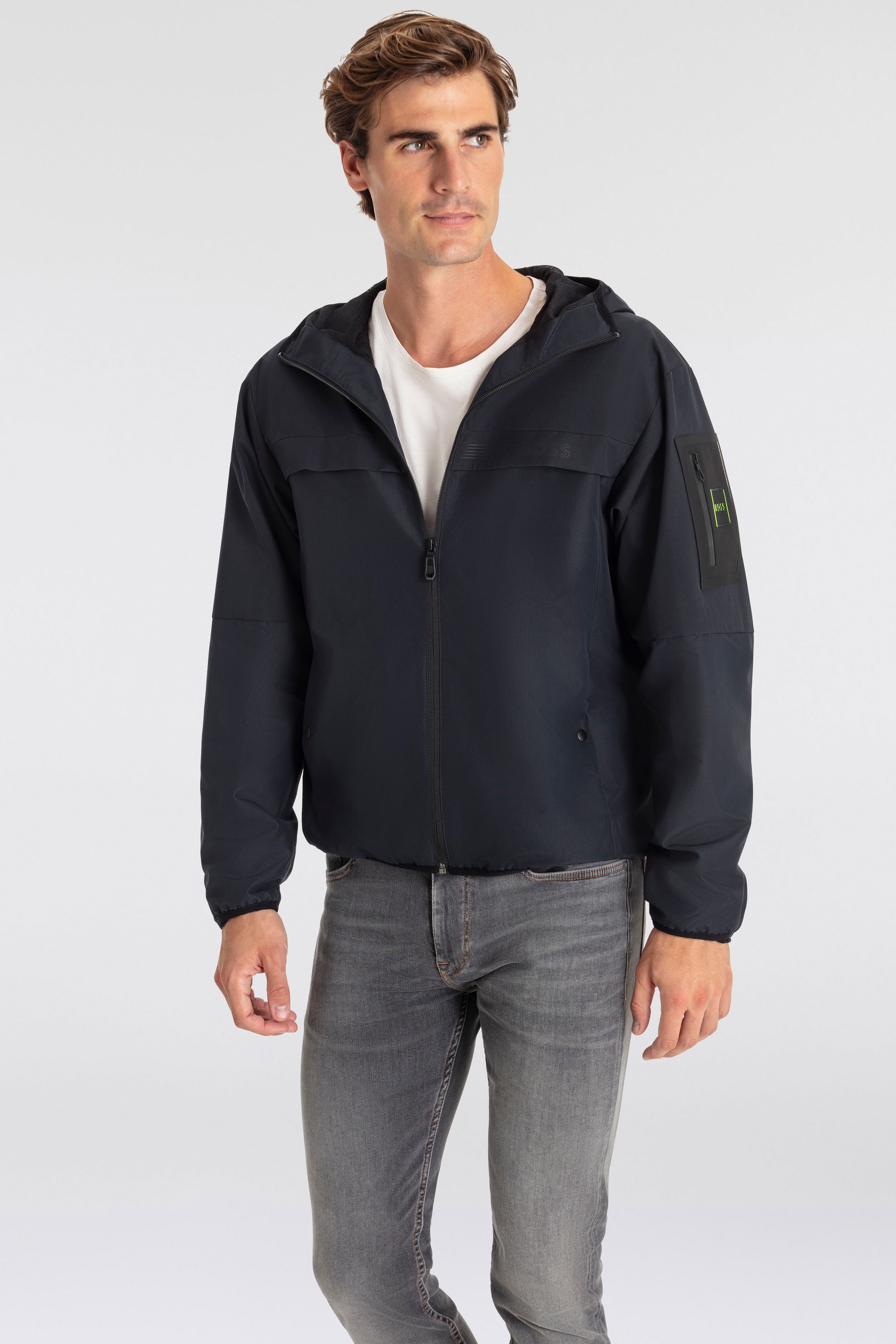 BOSS GREEN Windbreaker »J_Farrier« mitKapuze mit Markenlabel