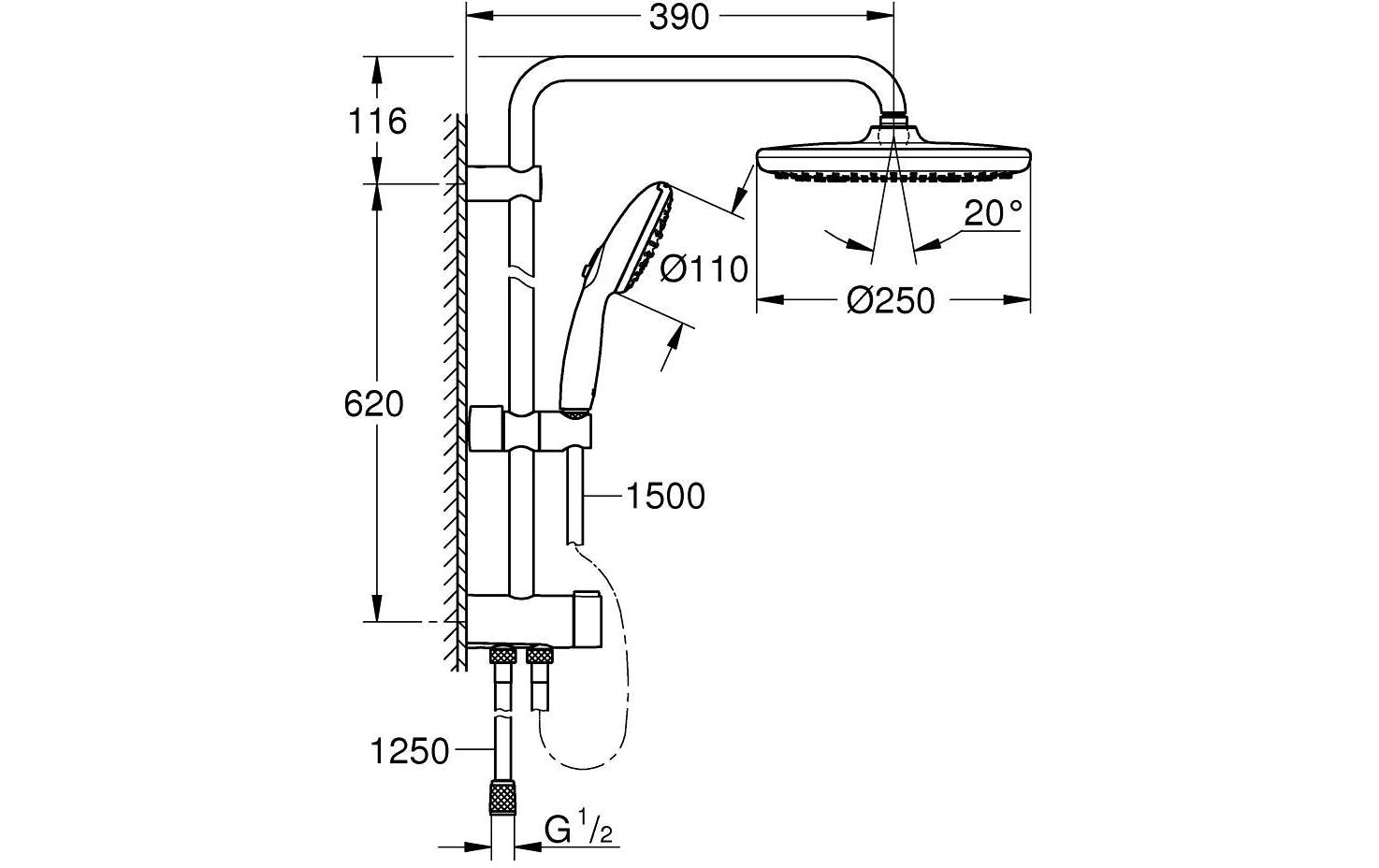 Grohe Duschsystem »Vitalio Start 250«