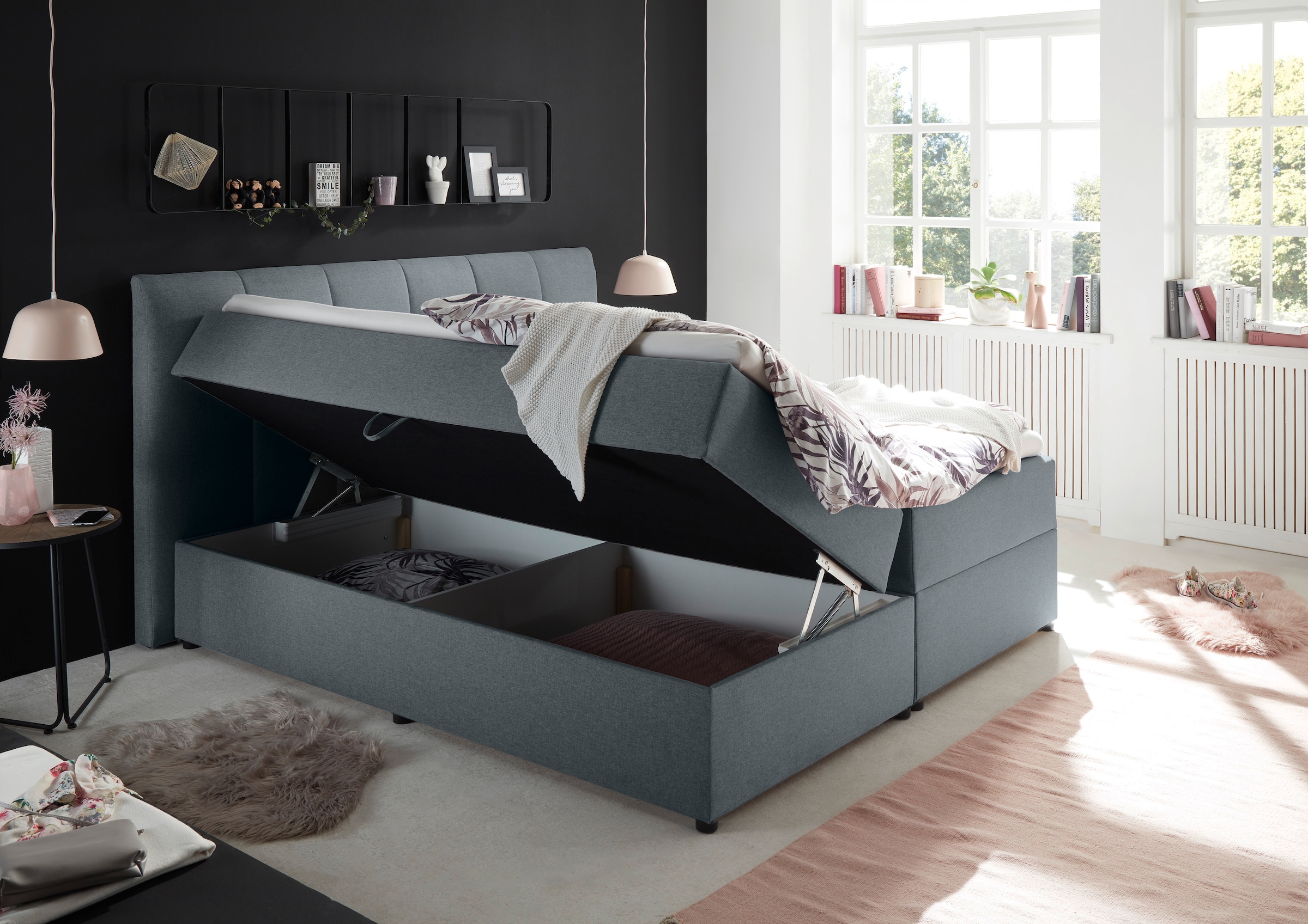 ED EXCITING DESIGN Boxbett »"Granada", Topseller inkl. Bettkasten und Topper«, erhältlich in den Grössen 120x200cm & 180x200cm
