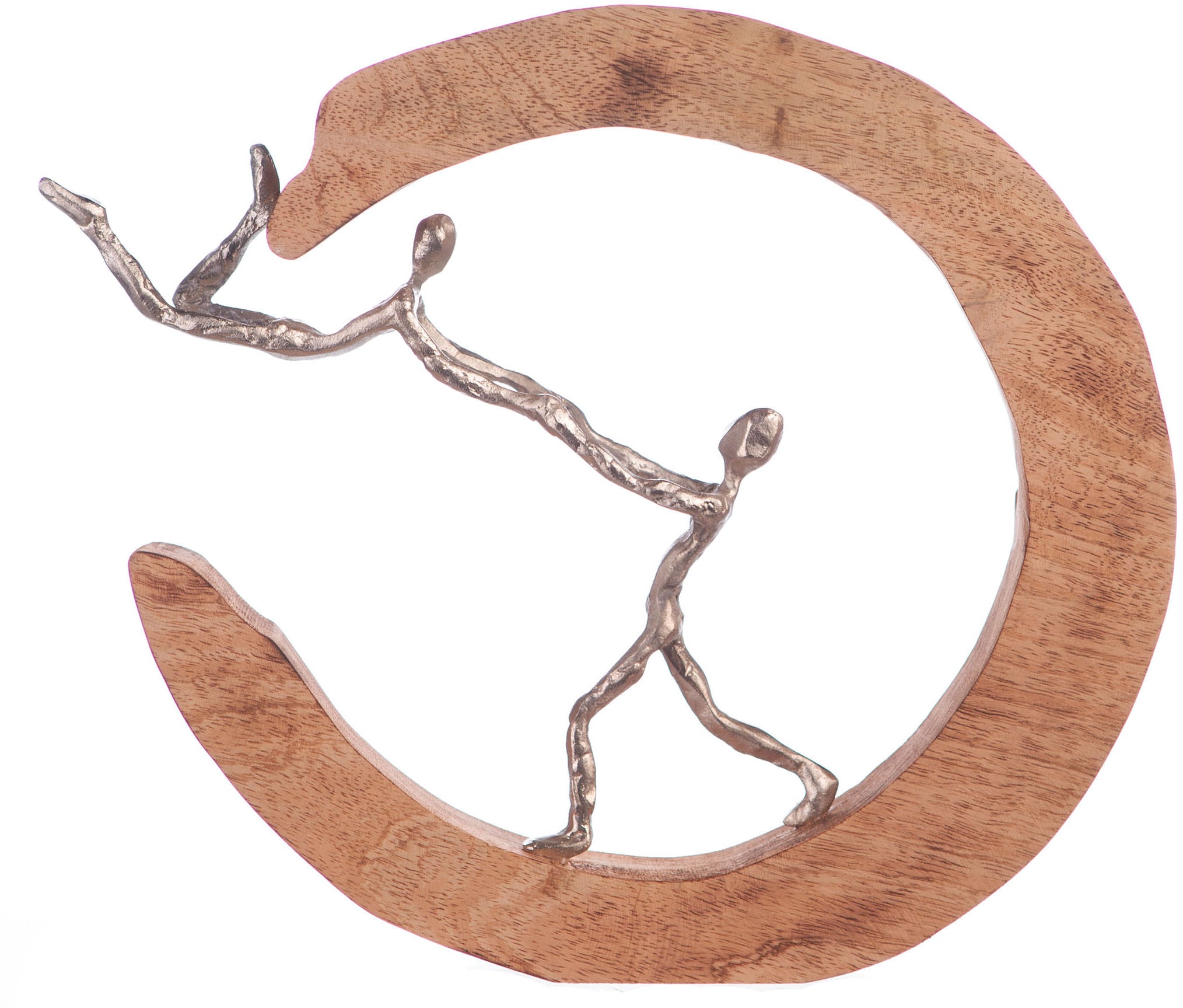 Holz, Dekofigur cm, aus online »Skulptur Love, GILDE | shoppen Höhe und Dekoobjekt, handgefertigt, 32 silber/natur«, Metall Wohnzimmer Parents Jelmoli-Versand