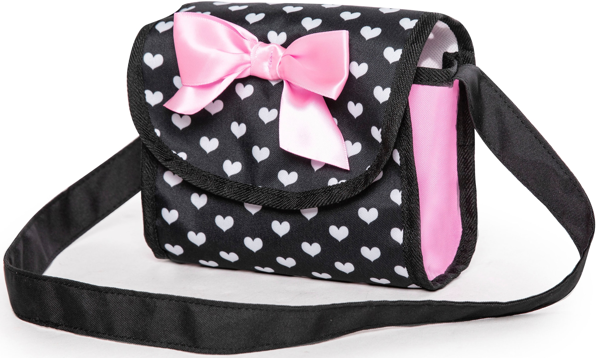 Bayer Puppenwagen »Trendy, pink/schwarz«, mit Wickeltasche