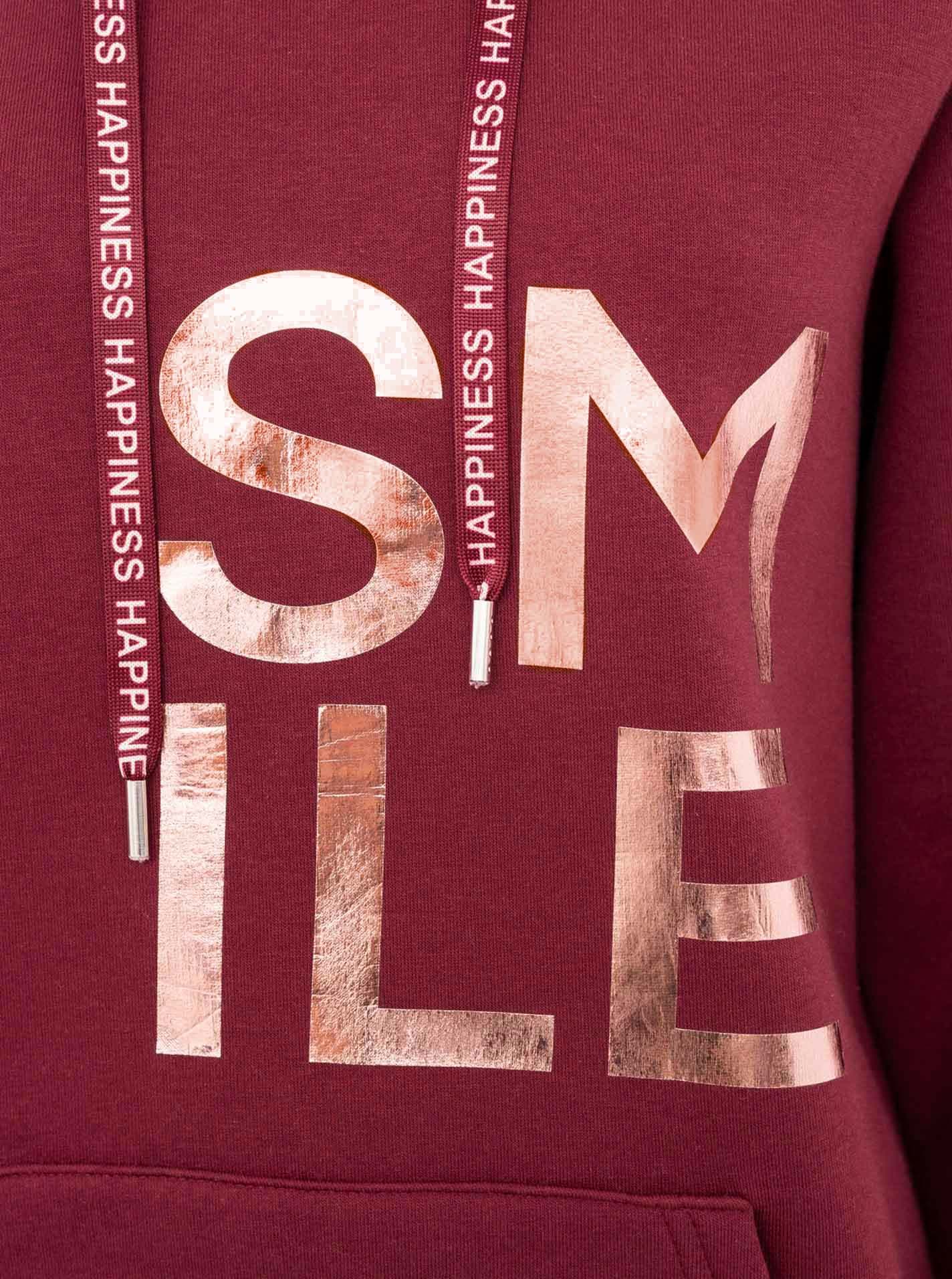 Zwillingsherz Hoodie »"Alissa Shiny"«, mit glänzendem SMILE Print vorne und hinten, gesticktem Herz am Arm