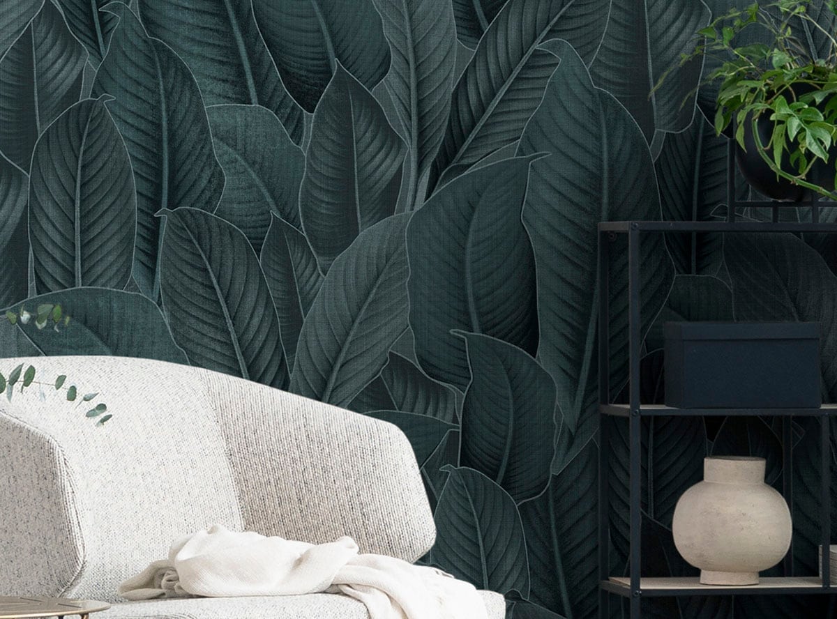 Komar Fototapete »Digitaldruck Vlies - Bain de Feuilles - Grösse 300 x 250 cm«, bedruckt, Wohnzimmer, Schlafzimmer
