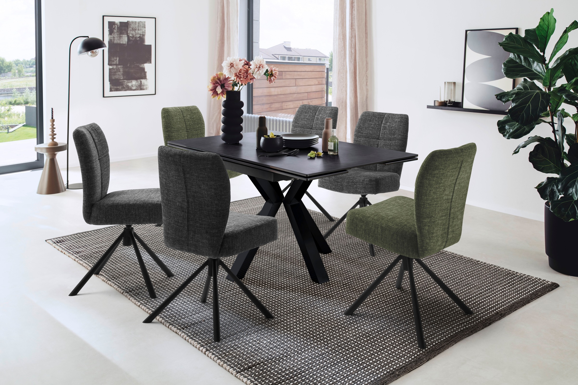 MCA furniture Esszimmerstuhl »KEA«, (2er-Set), 360°,Taschenfederkern, belastbar 120 kg, Sitzhöhe ca. 50 cm