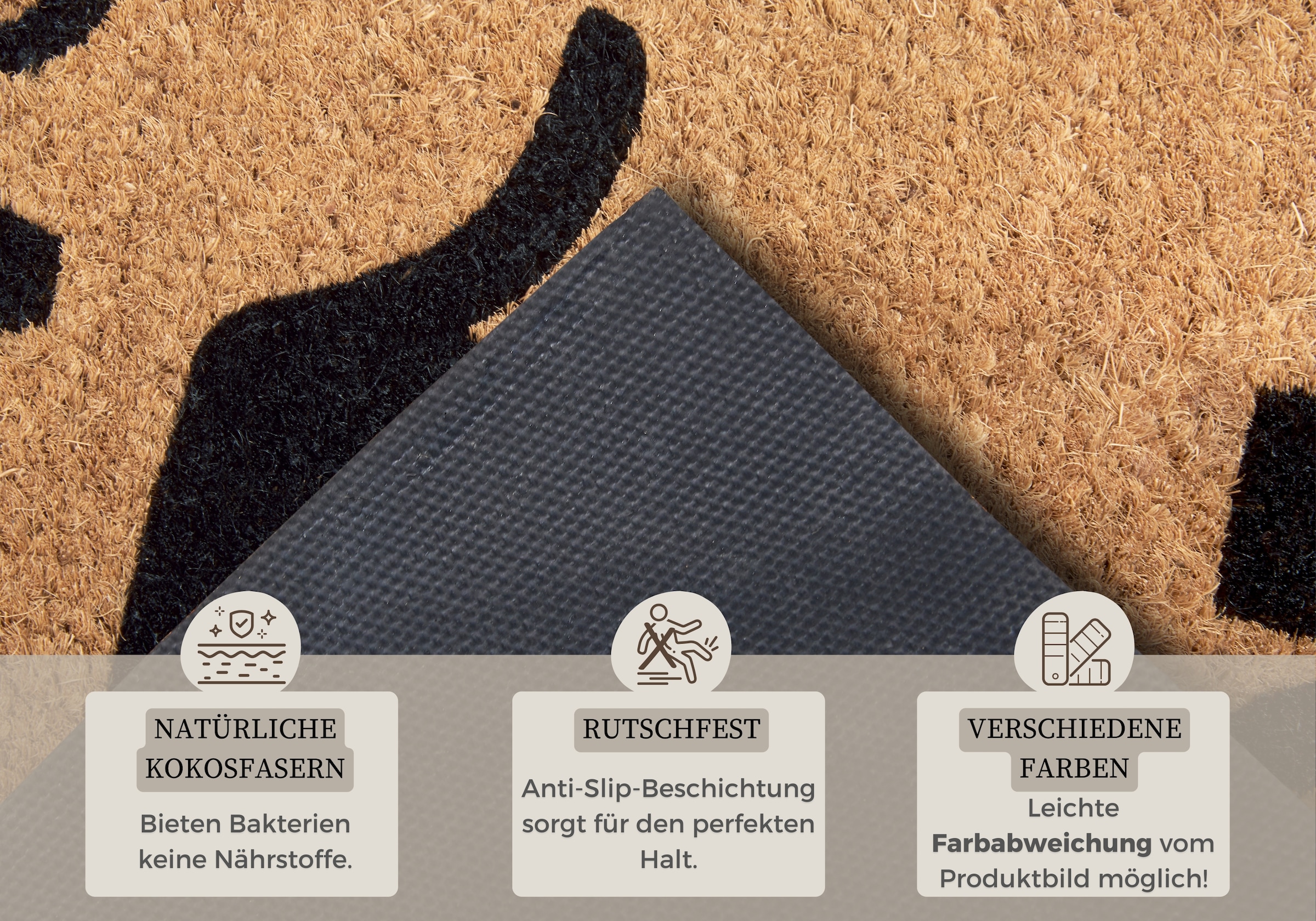 HANSE Home Fussmatte »Mix Mats Kokos Welcome Madafakas, Türmatte«, rechteckig, 15 mm Höhe, Kokos, Schmutzfangmatte, Outdoor, Rutschfest, Innen, Kokosmatte, Flur