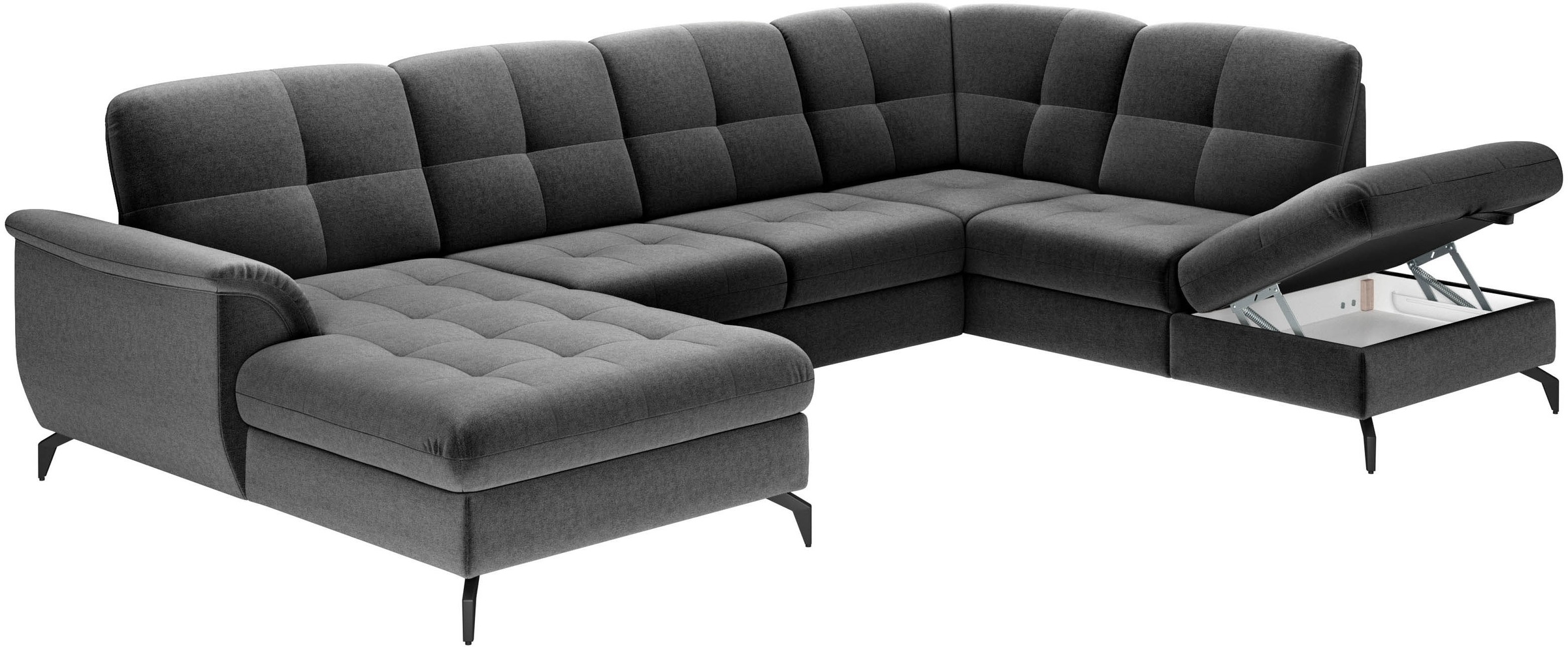 sit&more Wohnlandschaft »Zora U-Form«, wahlweise mit Bettfunktion und Bettkasten