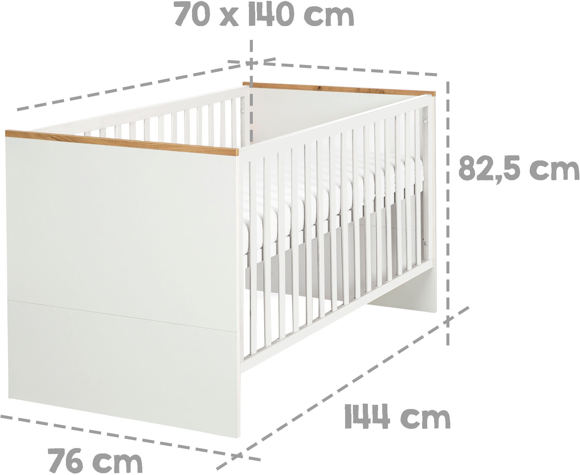 roba® Babyzimmer-Komplettset »Finn«, (Set, 3 St., Kinderbett, Schrank, Wickelkommode), mit Kinderbett, Schrank und Wickelkommode