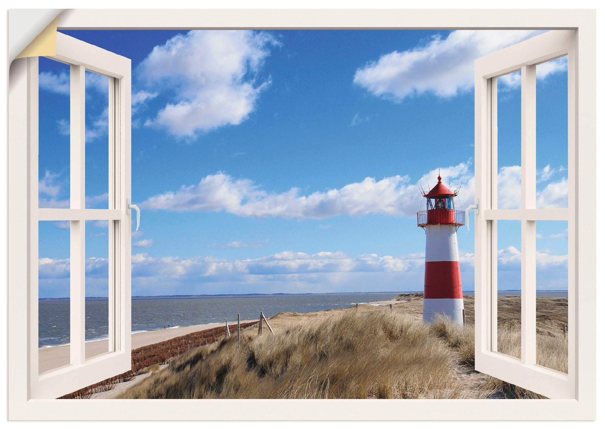 Artland Wandbild »Fensterblick - Leuchtturm Sylt«, Fensterblick, (1 St.),  als Leinwandbild, Wandaufkleber oder Poster in versch. Grössen online  shoppen | Jelmoli-Versand