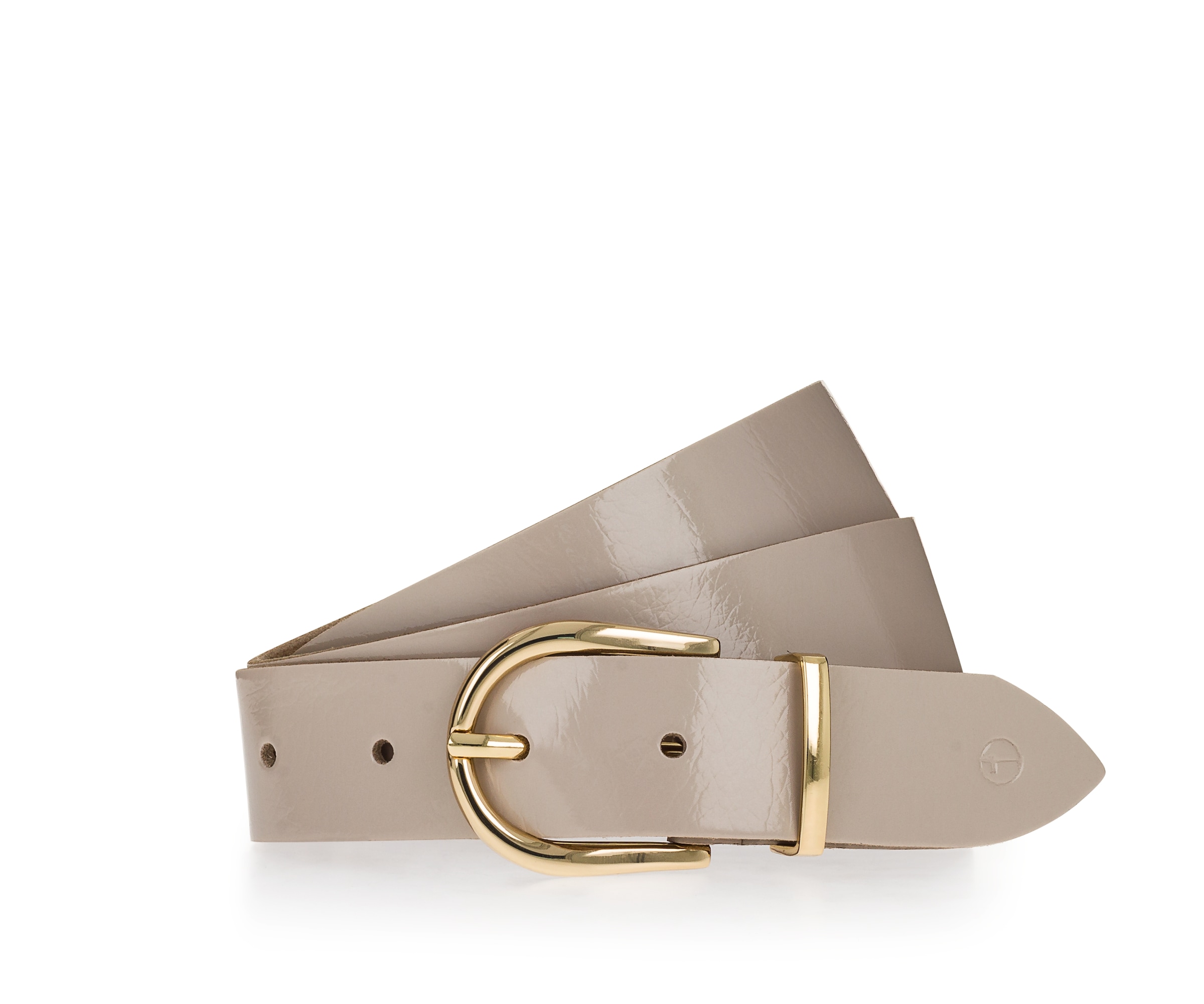 Tamaris Ledergürtel ""Ellen Gold"" mit 3 cm Breite, in glänzendem Goldton, unifarben