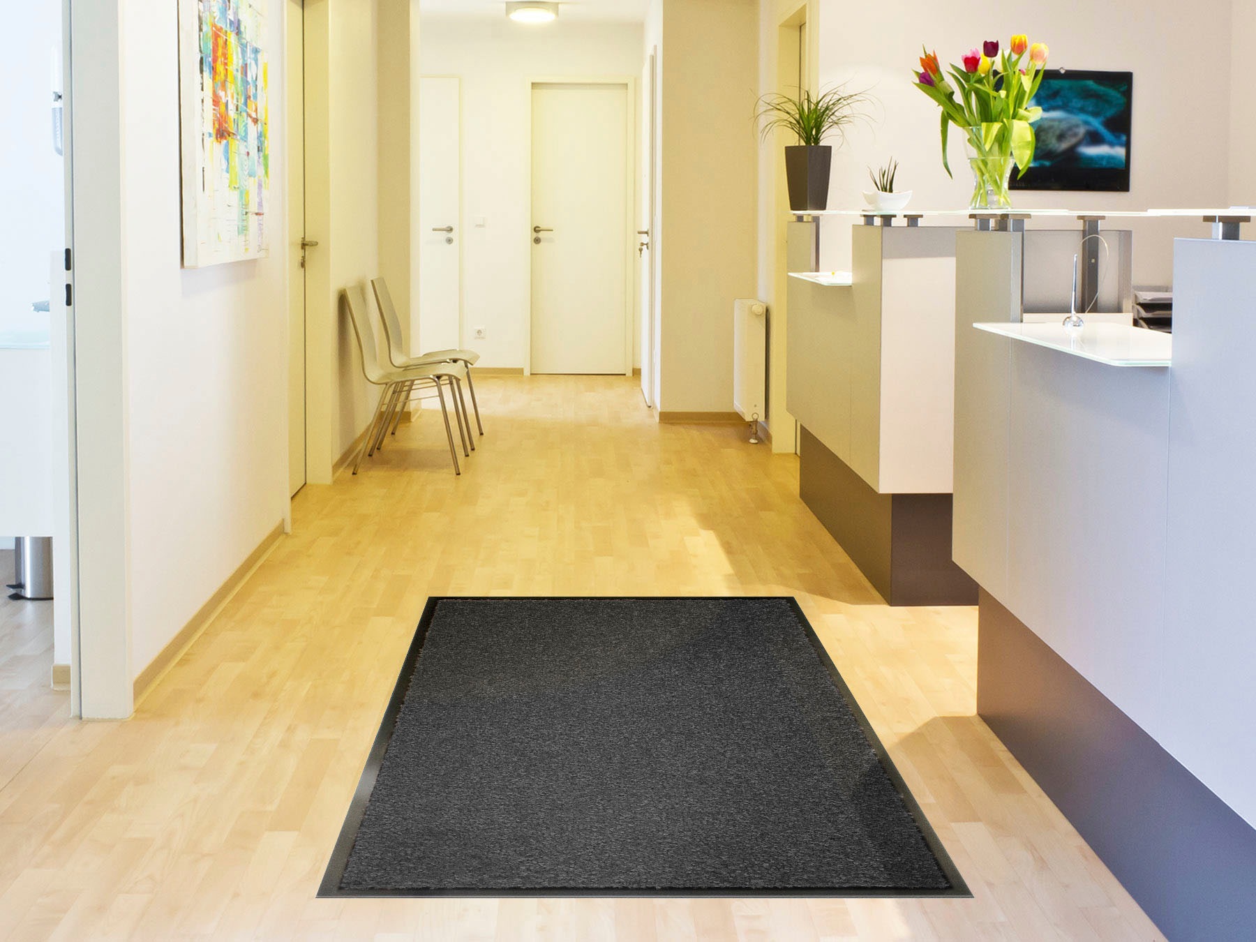 Primaflor-Ideen in Textil Fussmatte »Schmutzfangmatte CLEAN PRO, Made in Belgium«, rechteckig, 8 mm Höhe, Uni-Farben, UV-beständig, strapazierfähig, waschbar