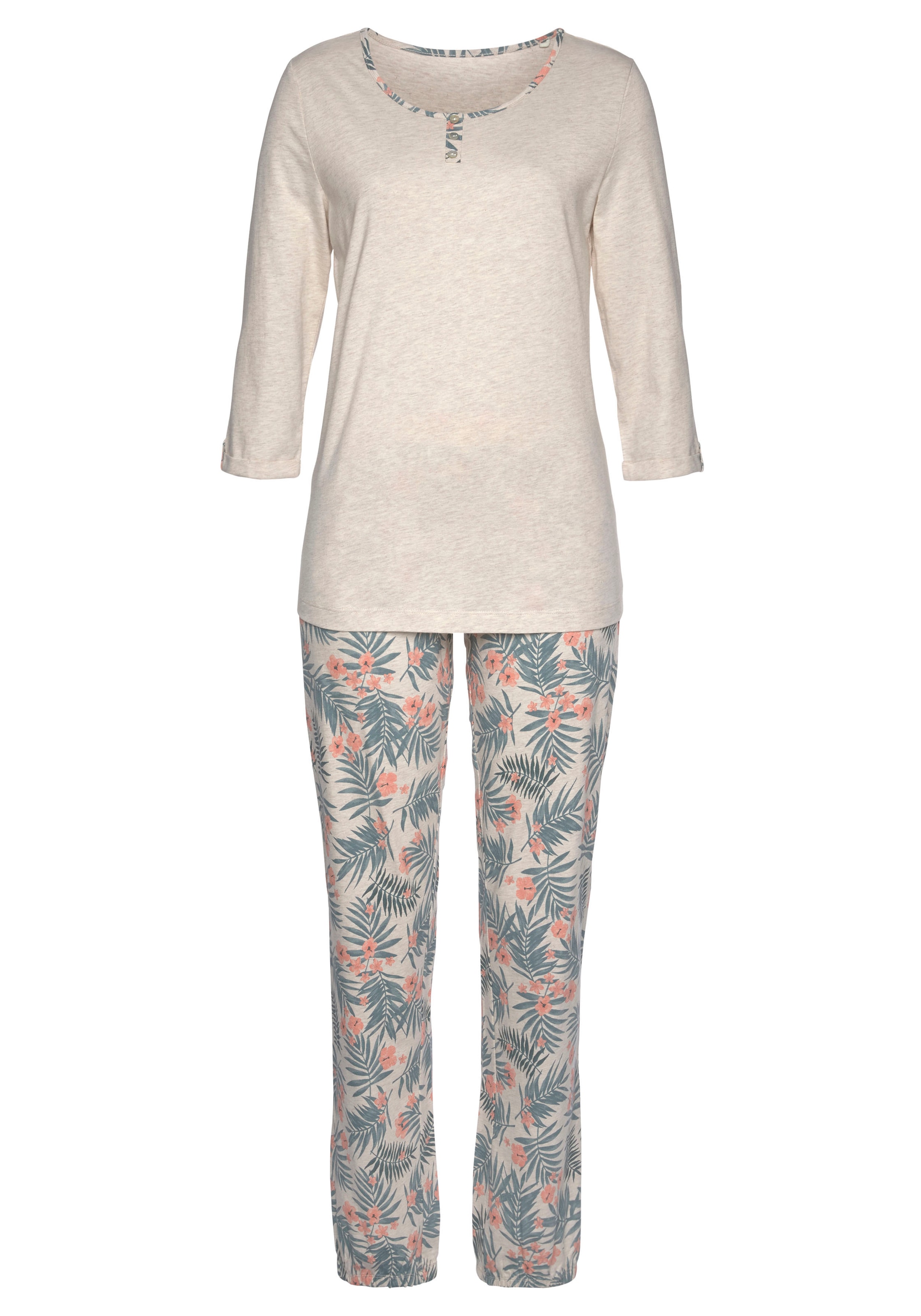 LASCANA Pyjama, (2 tlg., bei gemusterter Jelmoli-Versand mit Schweiz bestellen Stück), online 1 Hose