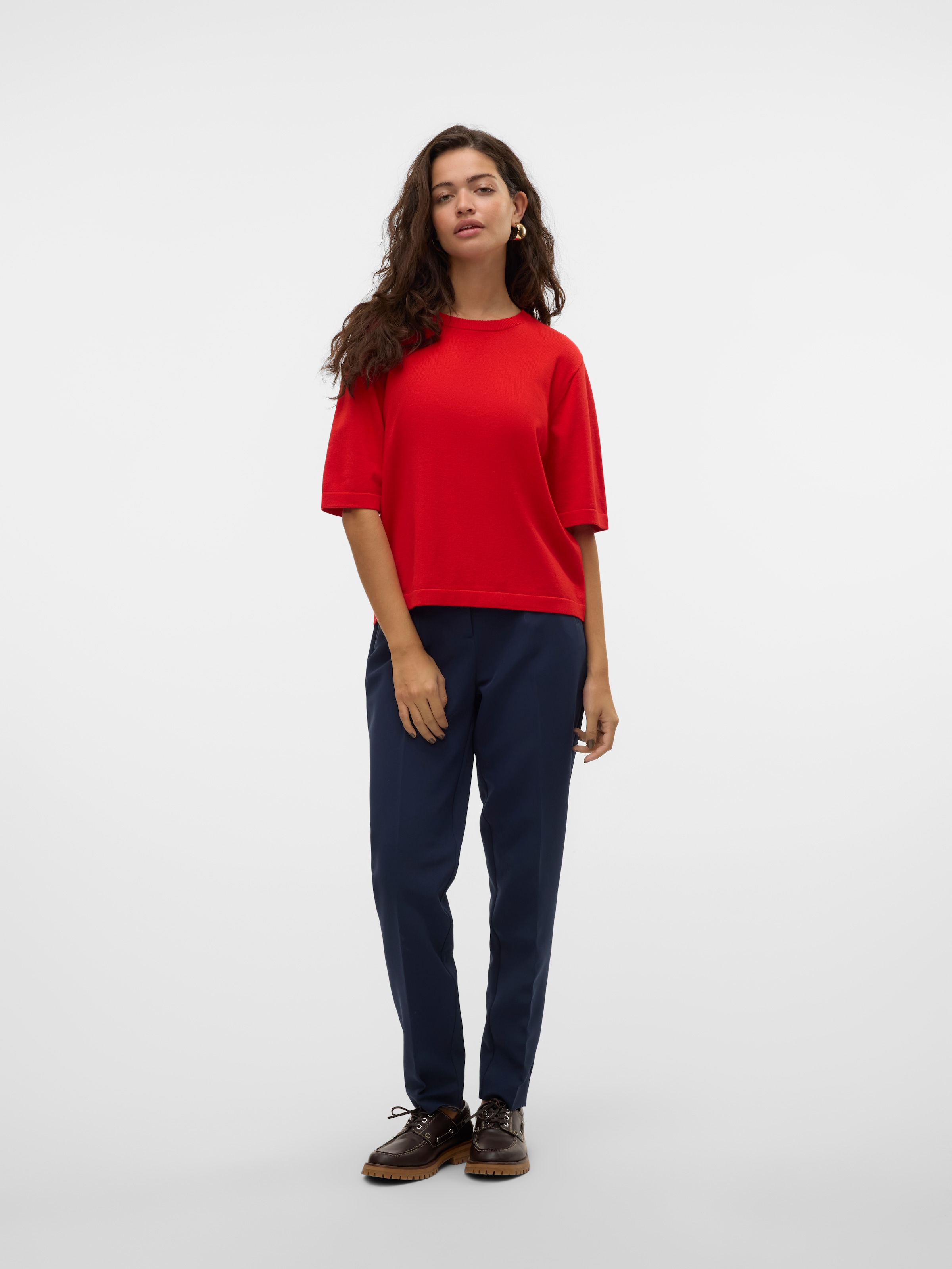 Vero Moda Kurzarmpullover »VMSILJE 2/4 O-NCK OVERSIZE PULL GA NOOS«